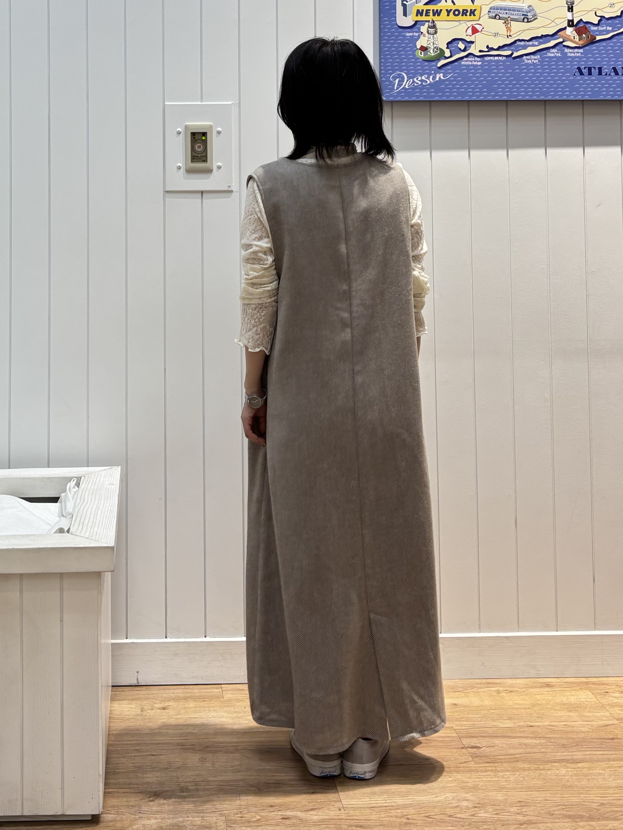 OKADAさんの「Dessin｜【洗える】ツイードライク ホームスパン ジャンパースカート」を使ったコーディネート