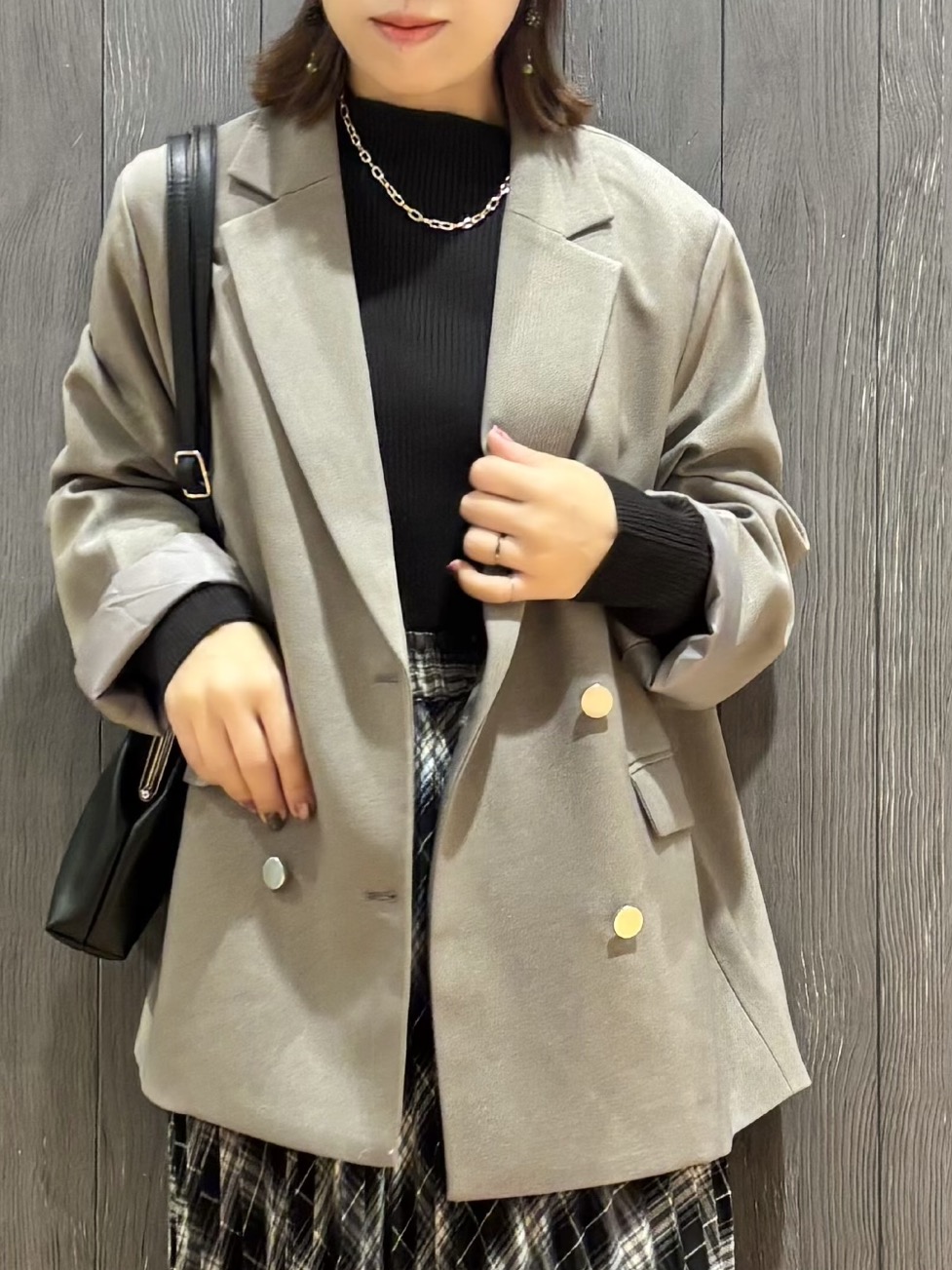 meiさんの「SHOO･LA･RUE｜【セットアップ可/洗濯後しわになりにくい】ウールフィール ダブルジャケット」を使ったコーディネート
