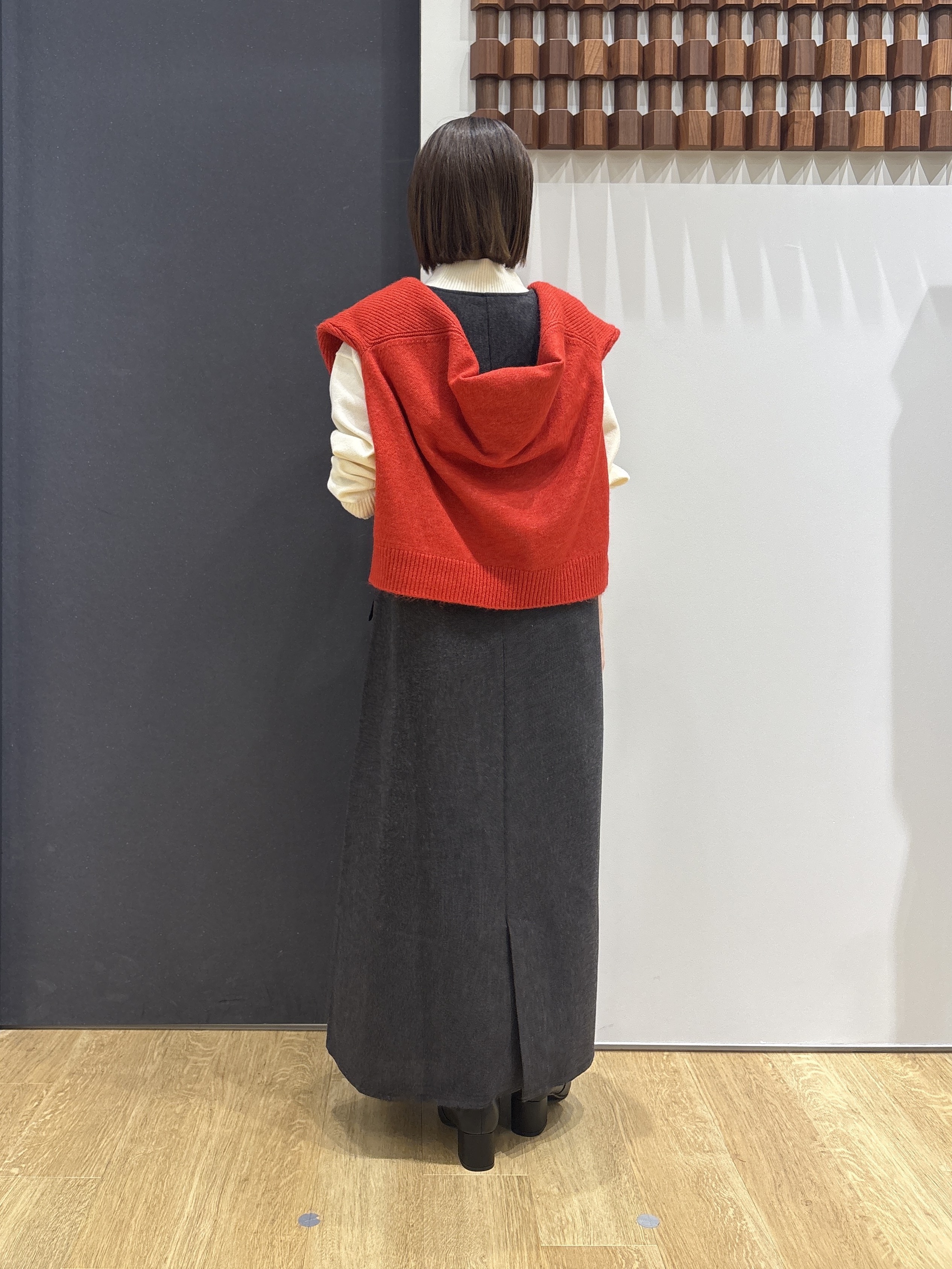 risaさんの「Dessin｜【洗える】ツイードライク ホームスパン ジャンパースカート」を使ったコーディネート