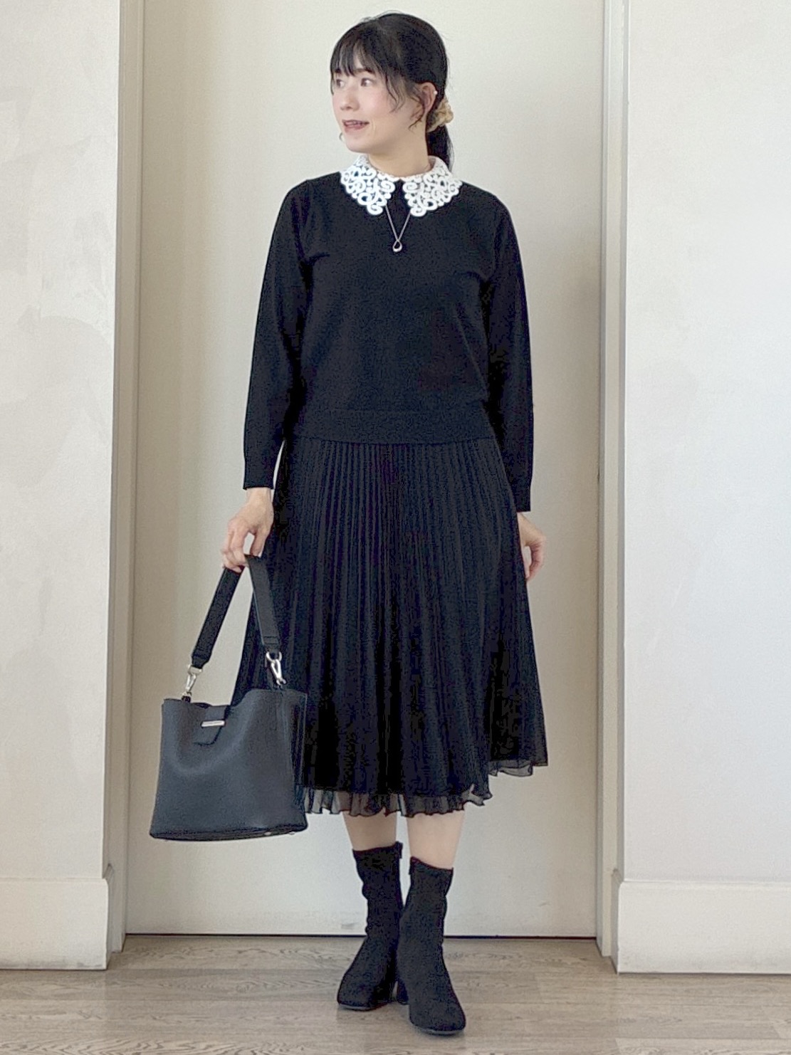  beni_gingerさんの「Reflect｜【付け衿】レース衿付きストレッチニット」を使ったコーディネート