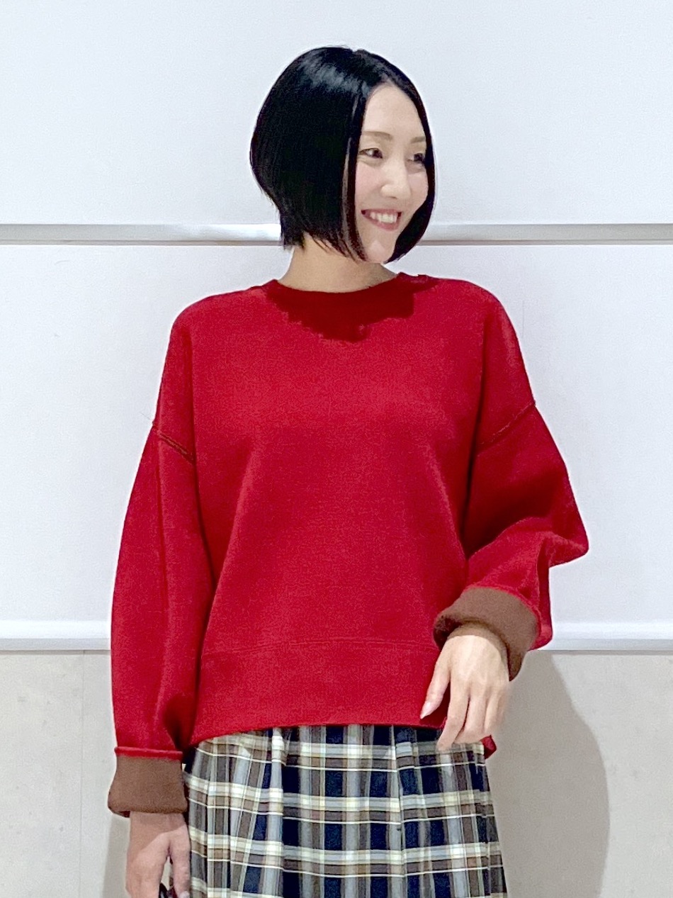 eriko さんの「Dessin｜【2WAY/洗濯機OK/XS-L】配色リバーシブル コットンジャカード クルーネックニット」を使ったコーディネート