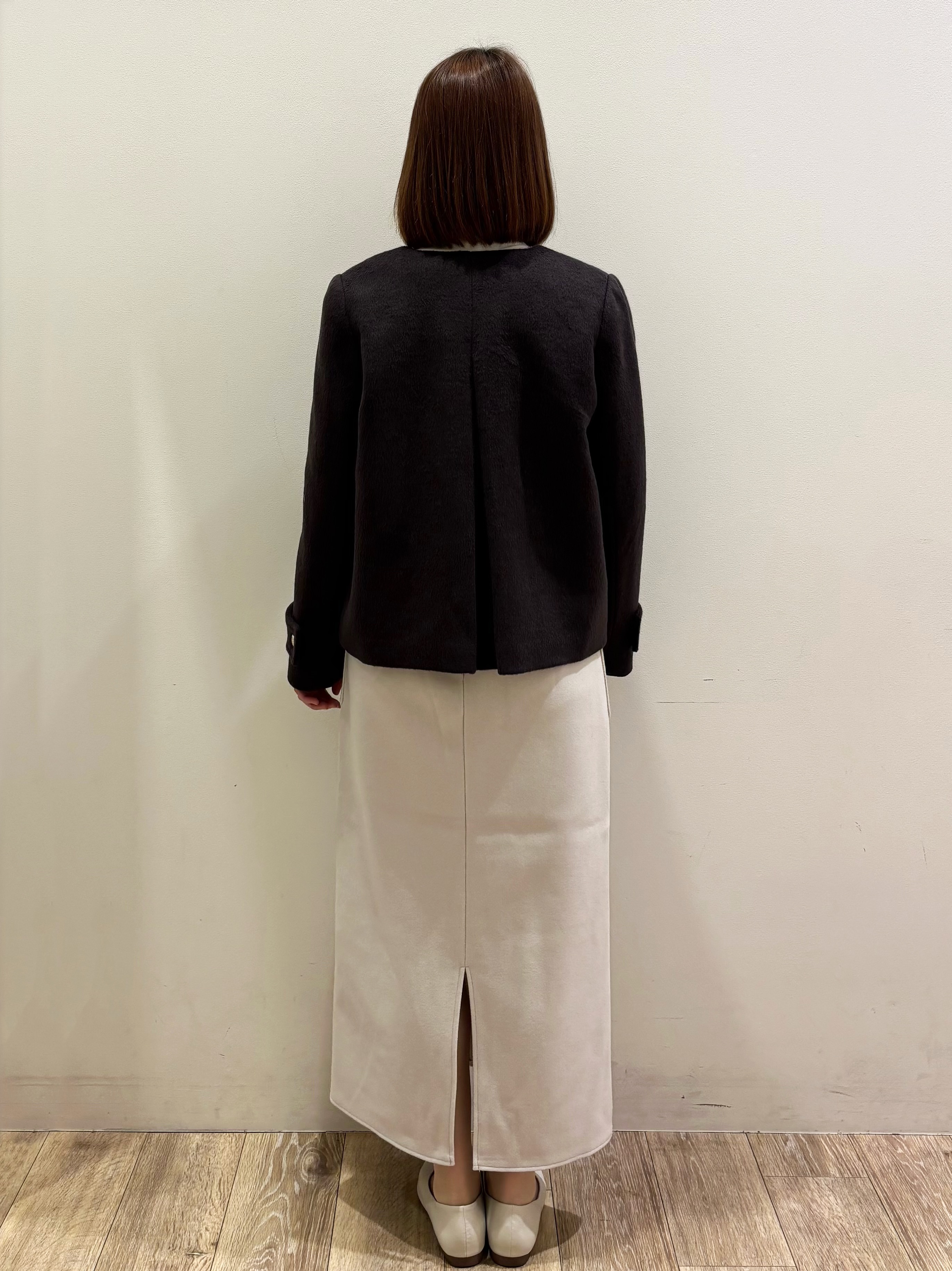 honamiさんの「index｜【植草美幸先生が指南する好印象スタイル】カシミヤ混ノーカラーショートコート」を使ったコーディネート