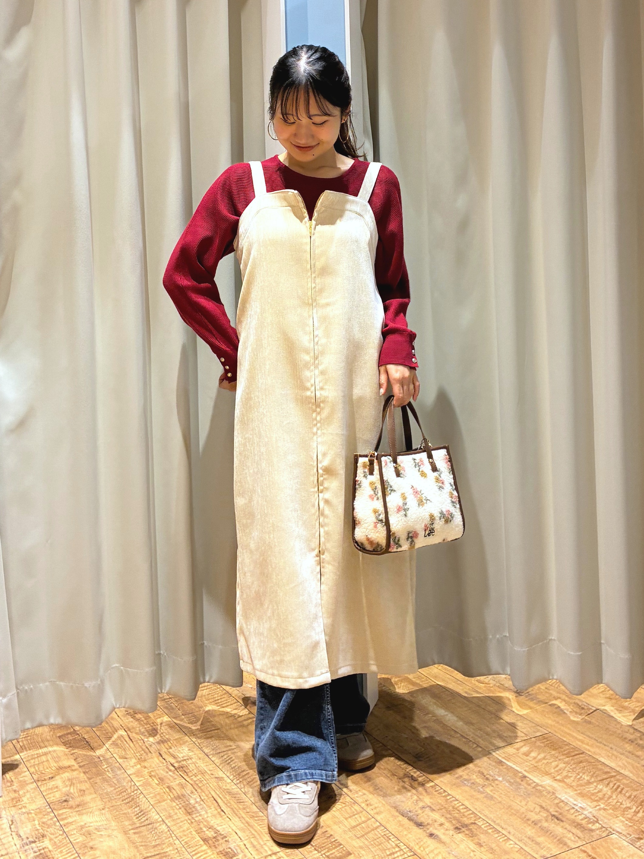 もんちゃんさんの「SHOO･LA･RUE｜【洗濯機可/体型カバー】やわらかリブドルマンニット」を使ったコーディネート