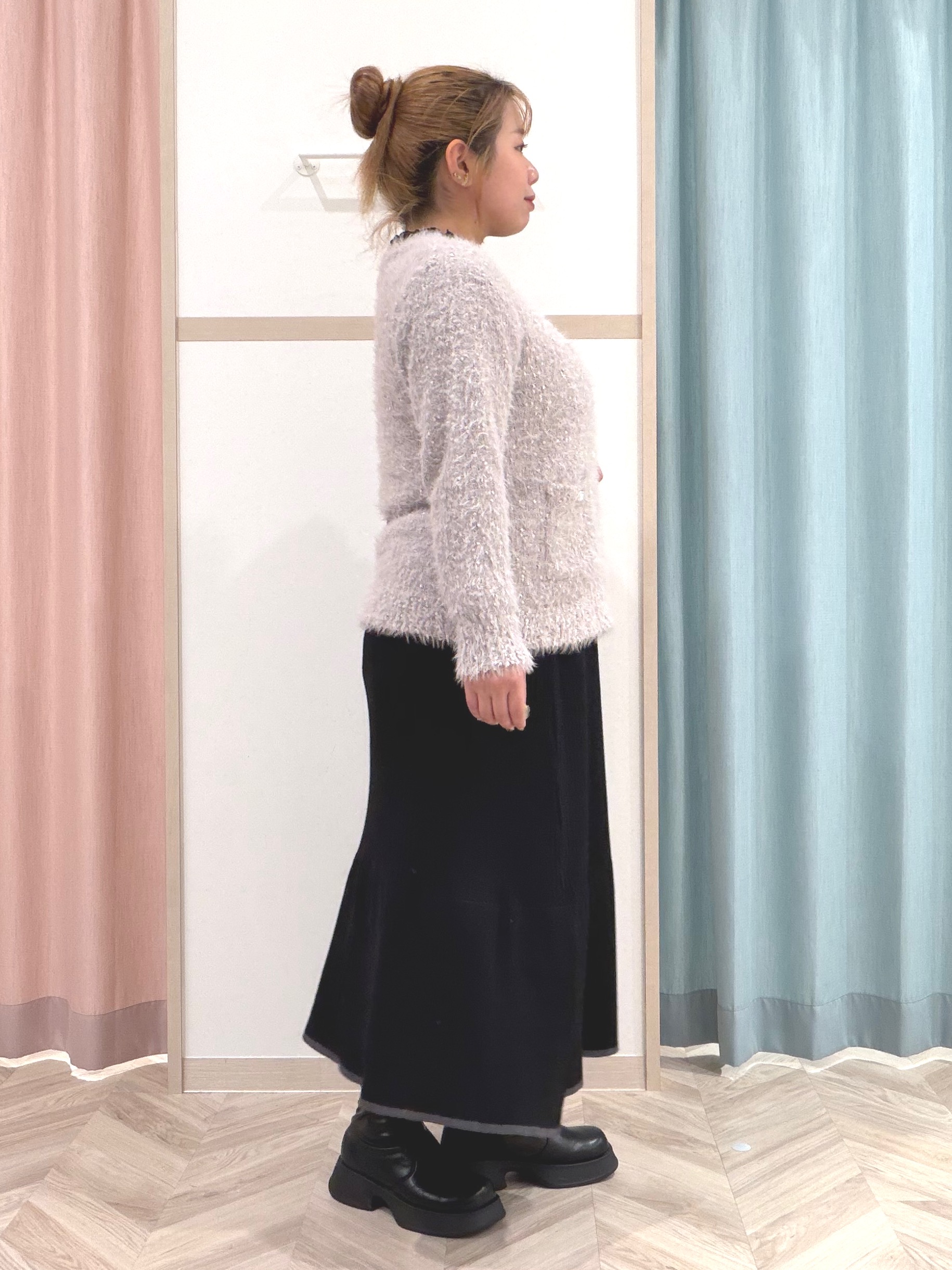 まちゃんなちゃんさんの「SHOO･LA･RUE｜【S-LL/洗濯機可】コーデにプラスするだけで垢抜ける 柄アソートシアーチュールトップス」を使ったコーディネート