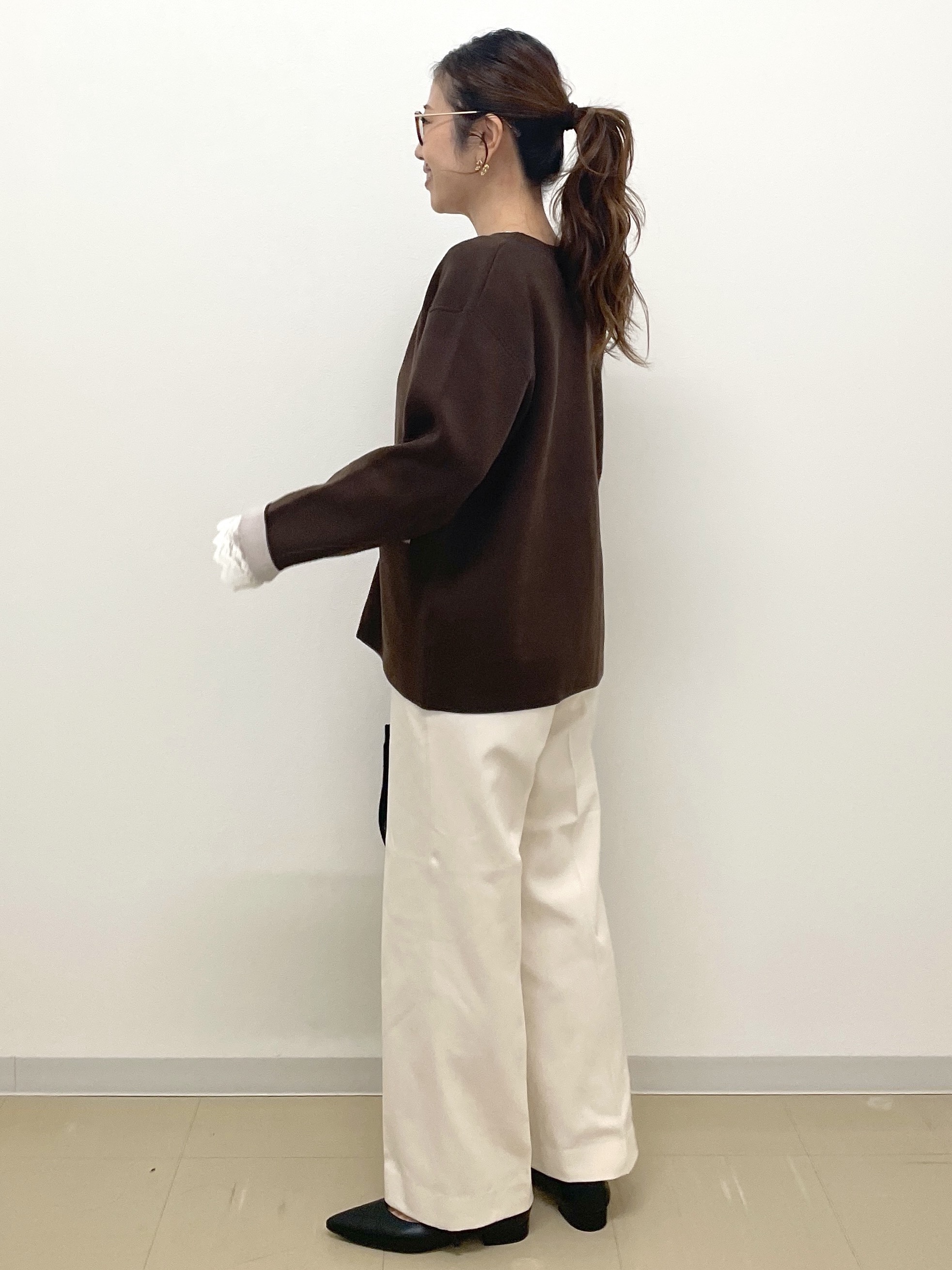 Akiさんの「OPAQUE.CLIP｜スナップボタン 配色ニットカーディガン【洗濯機OK】」を使ったコーディネート