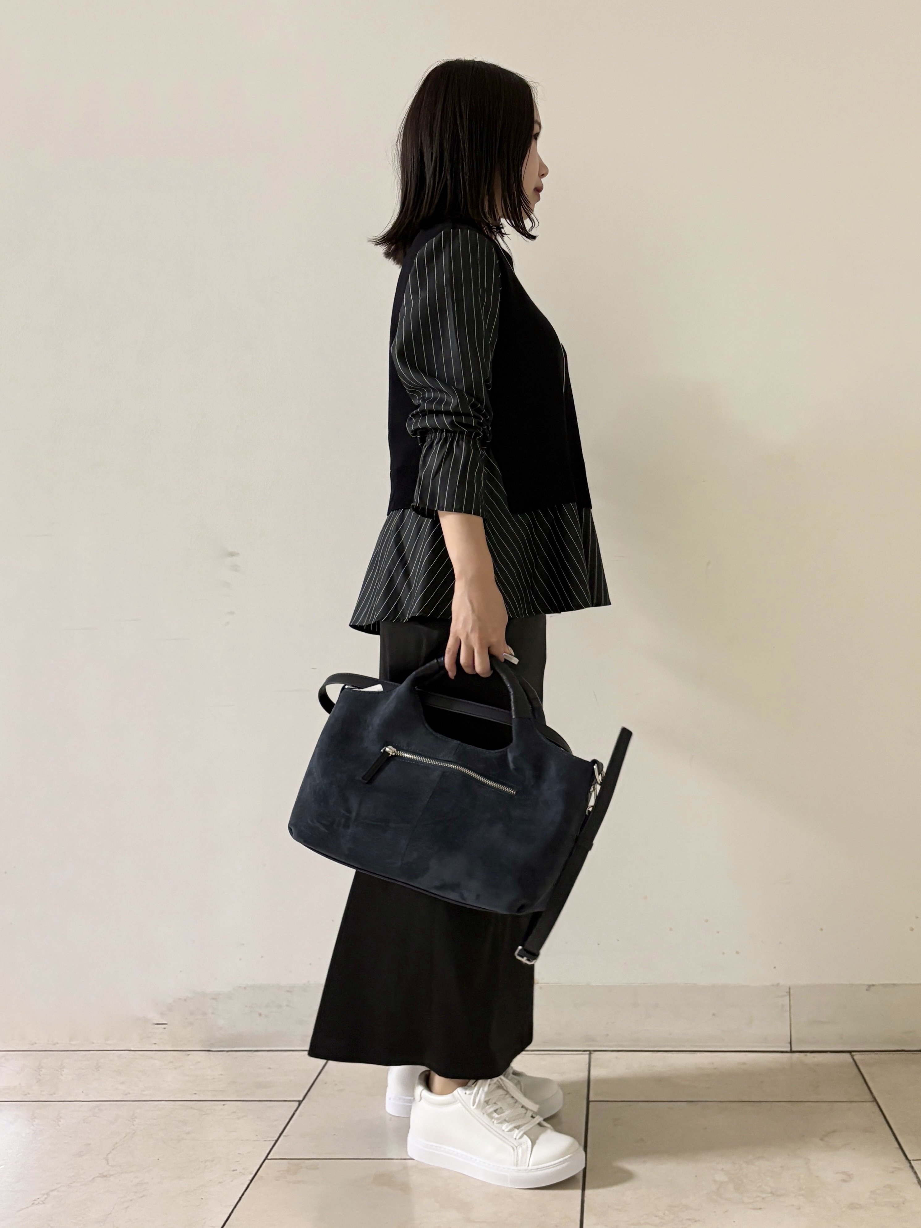 kahoさんの「INDIVI｜【洗える／1枚でコーデ完成】重ね着風ニットトップス」を使ったコーディネート