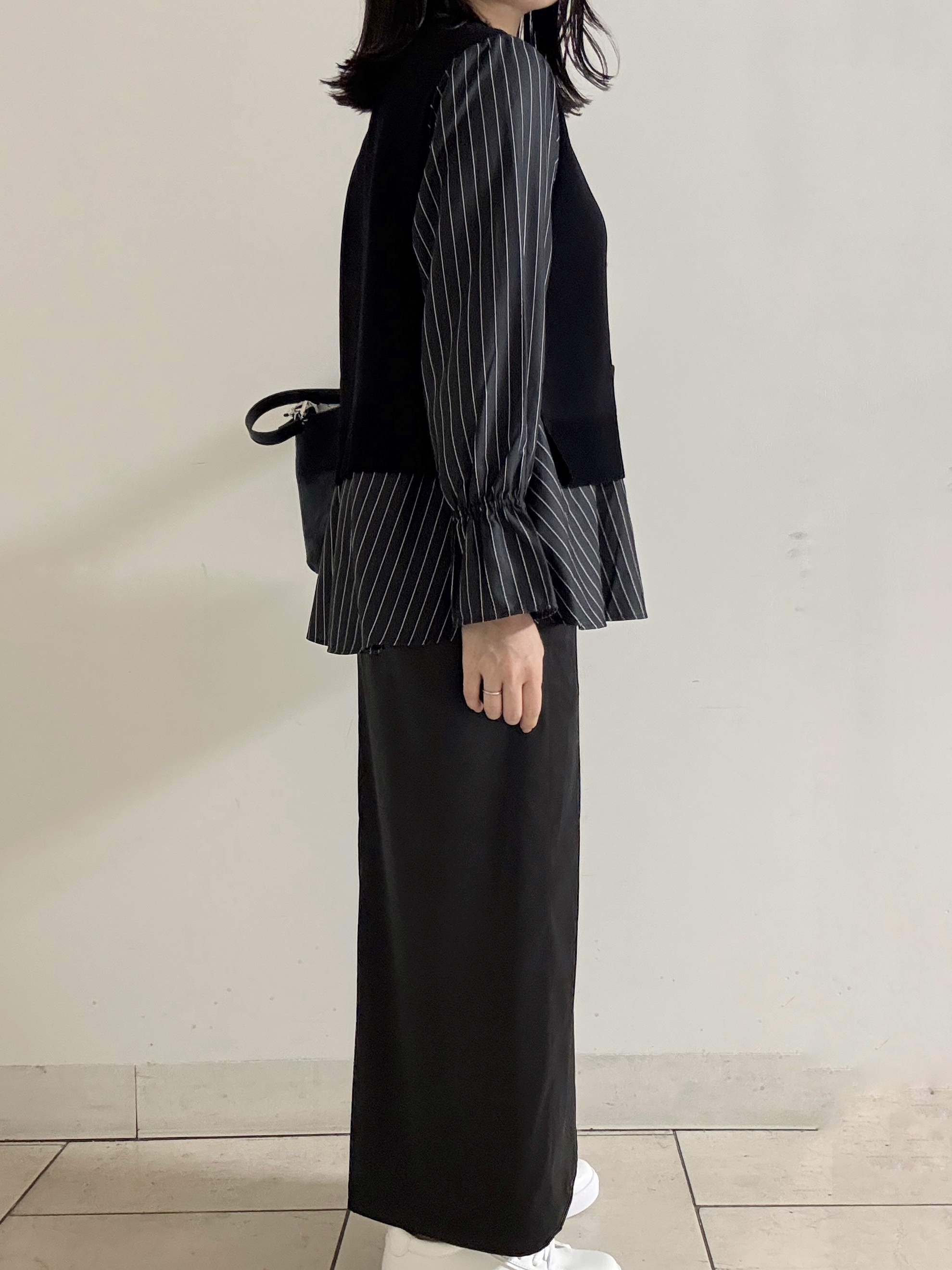 kahoさんの「INDIVI｜【洗える／1枚でコーデ完成】重ね着風ニットトップス」を使ったコーディネート
