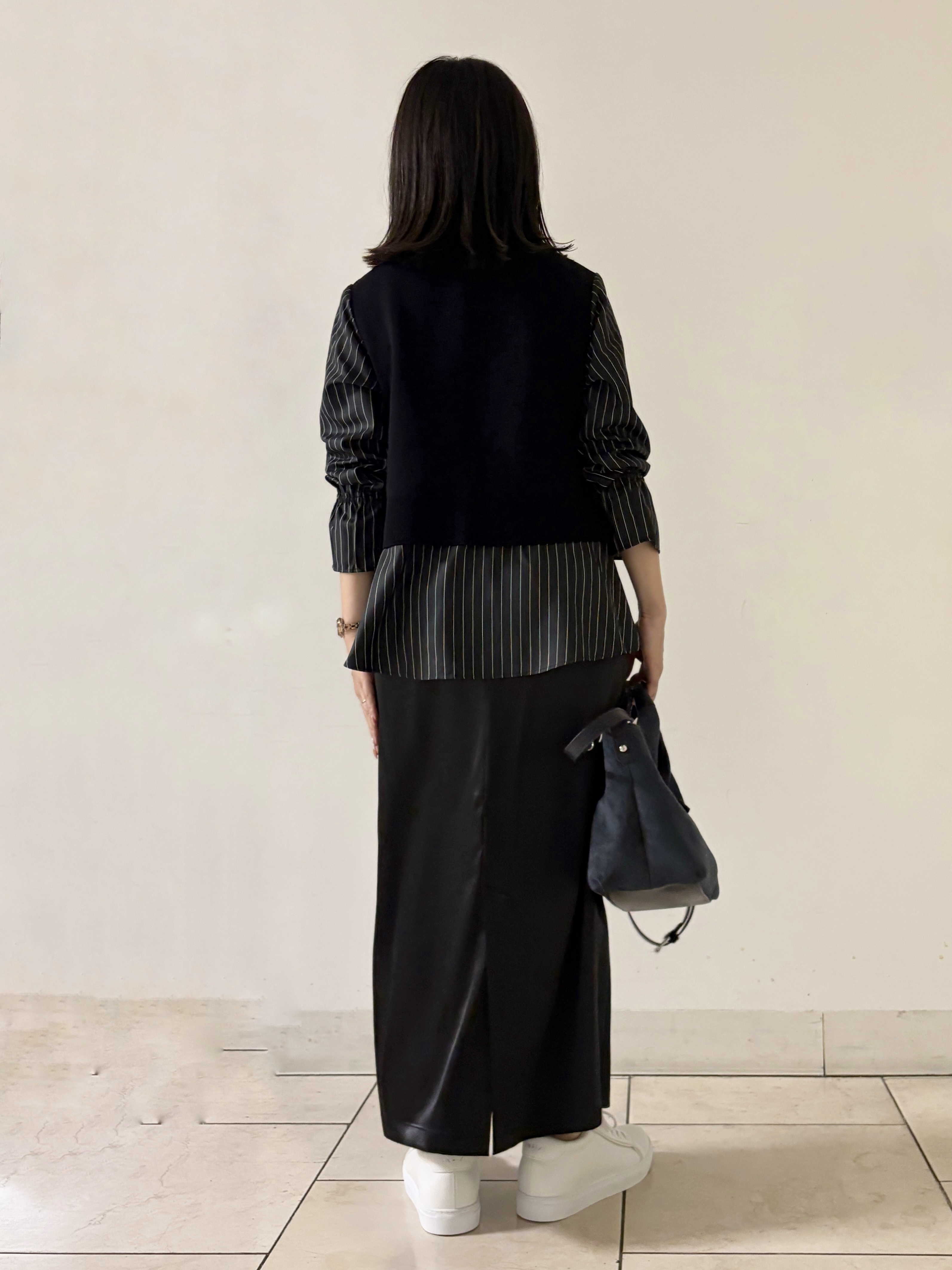 kahoさんの「INDIVI｜【洗える／1枚でコーデ完成】重ね着風ニットトップス」を使ったコーディネート