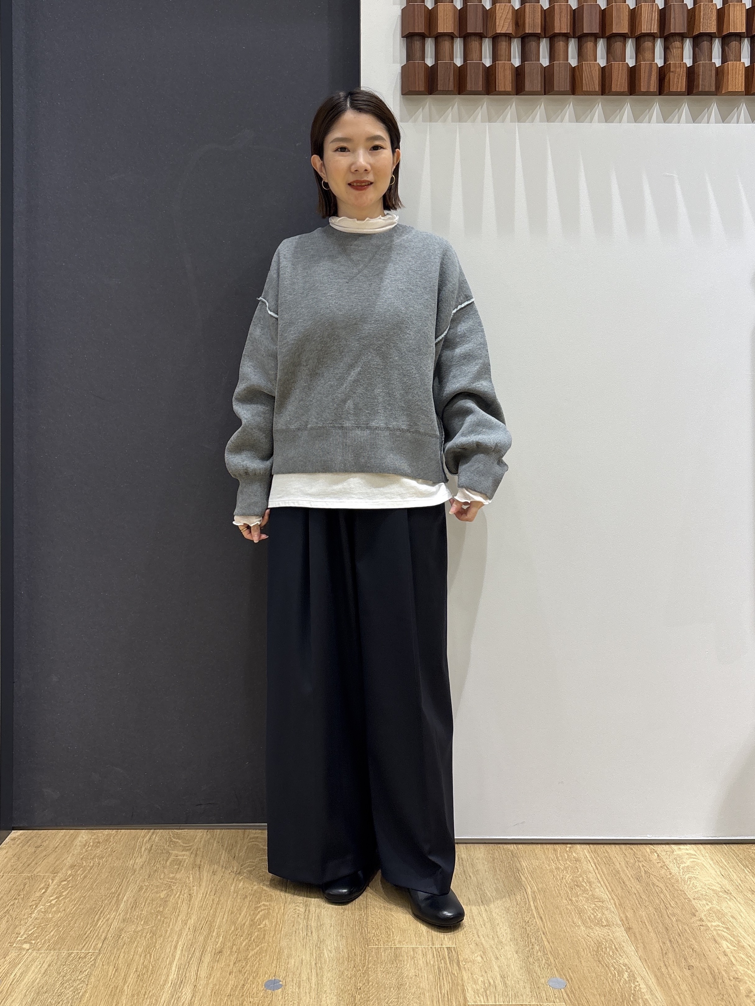 risaさんの「Dessin｜【2WAY/洗濯機OK/XS-L】配色リバーシブル コットンジャカード クルーネックニット」を使ったコーディネート