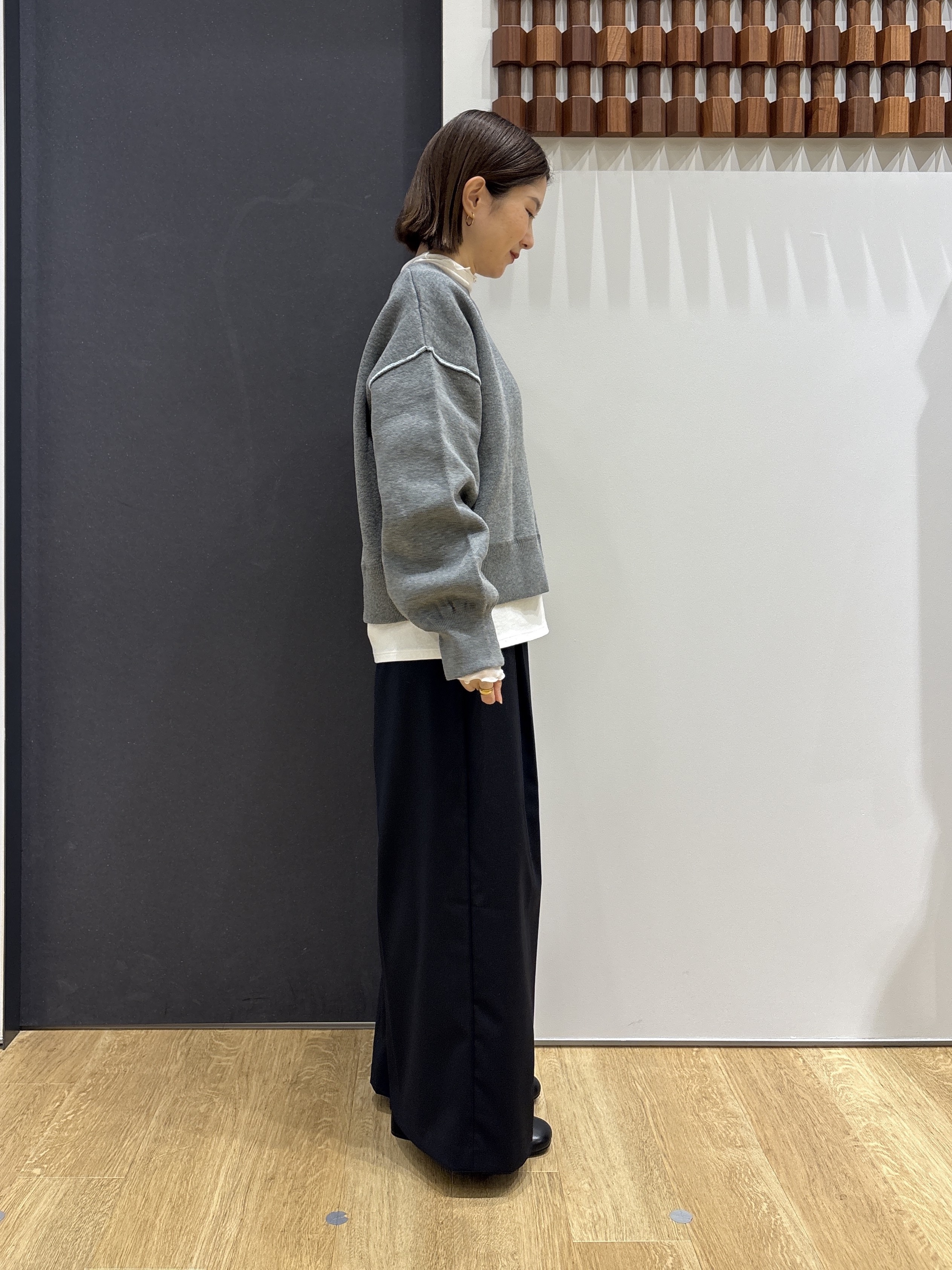 risaさんの「Dessin｜【2WAY/洗濯機OK/XS-L】配色リバーシブル コットンジャカード クルーネックニット」を使ったコーディネート