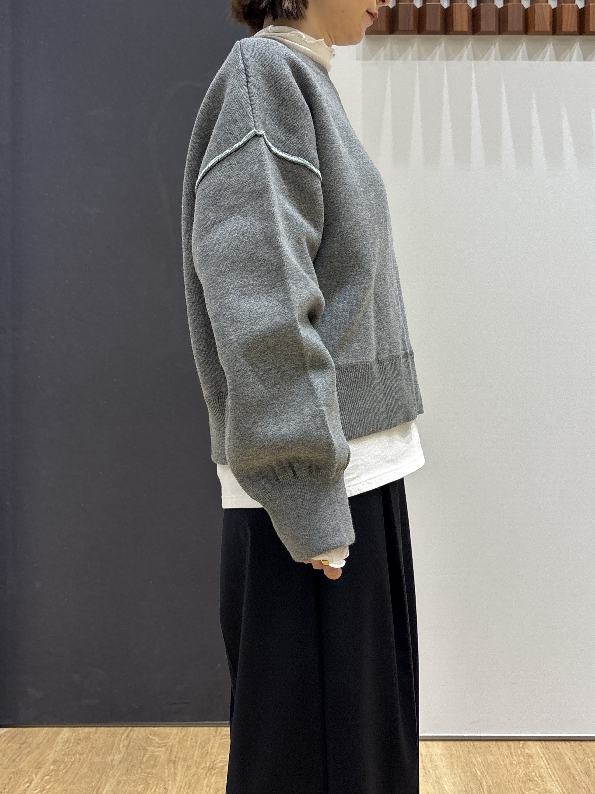 risaさんの「Dessin｜【2WAY/洗濯機OK/XS-L】配色リバーシブル コットンジャカード クルーネックニット」を使ったコーディネート