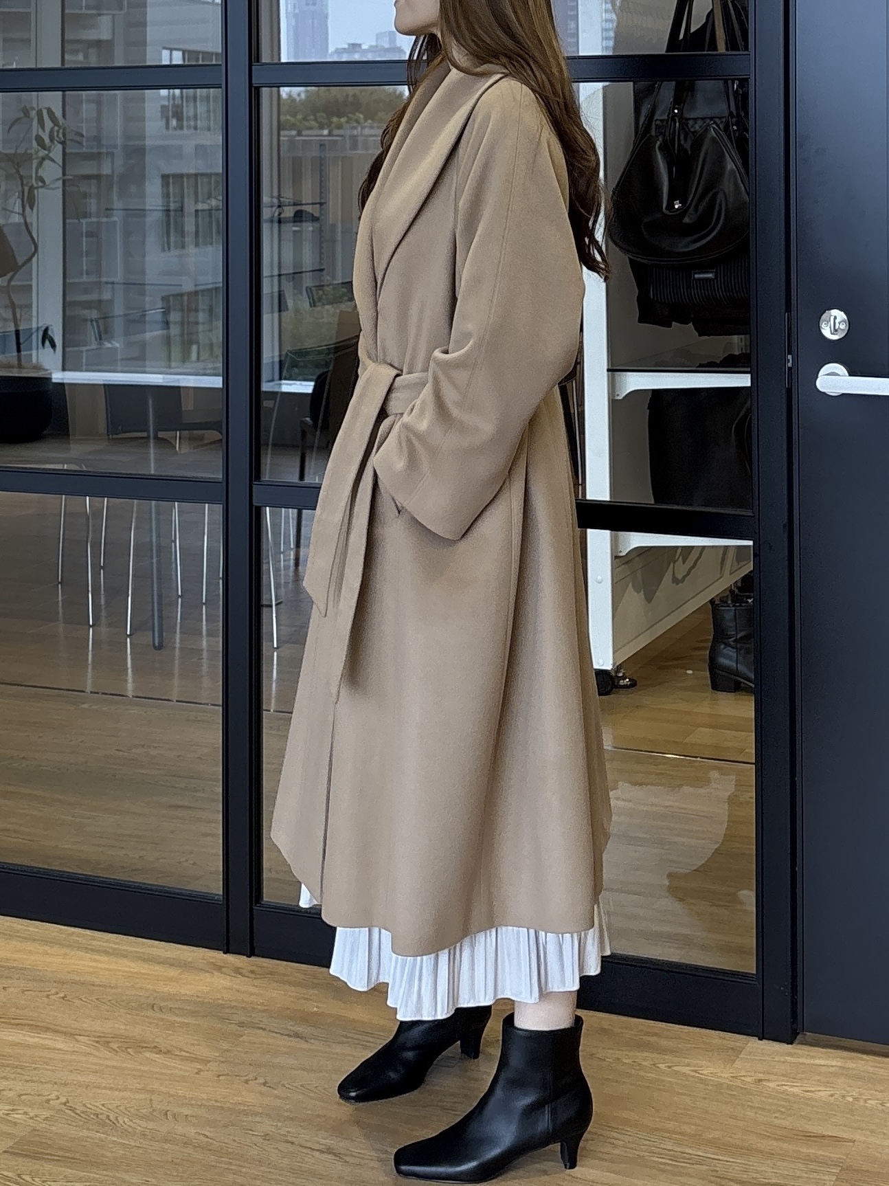 sayaさんの「UNTITLED｜ショールカラーカシミヤコート」を使ったコーディネート