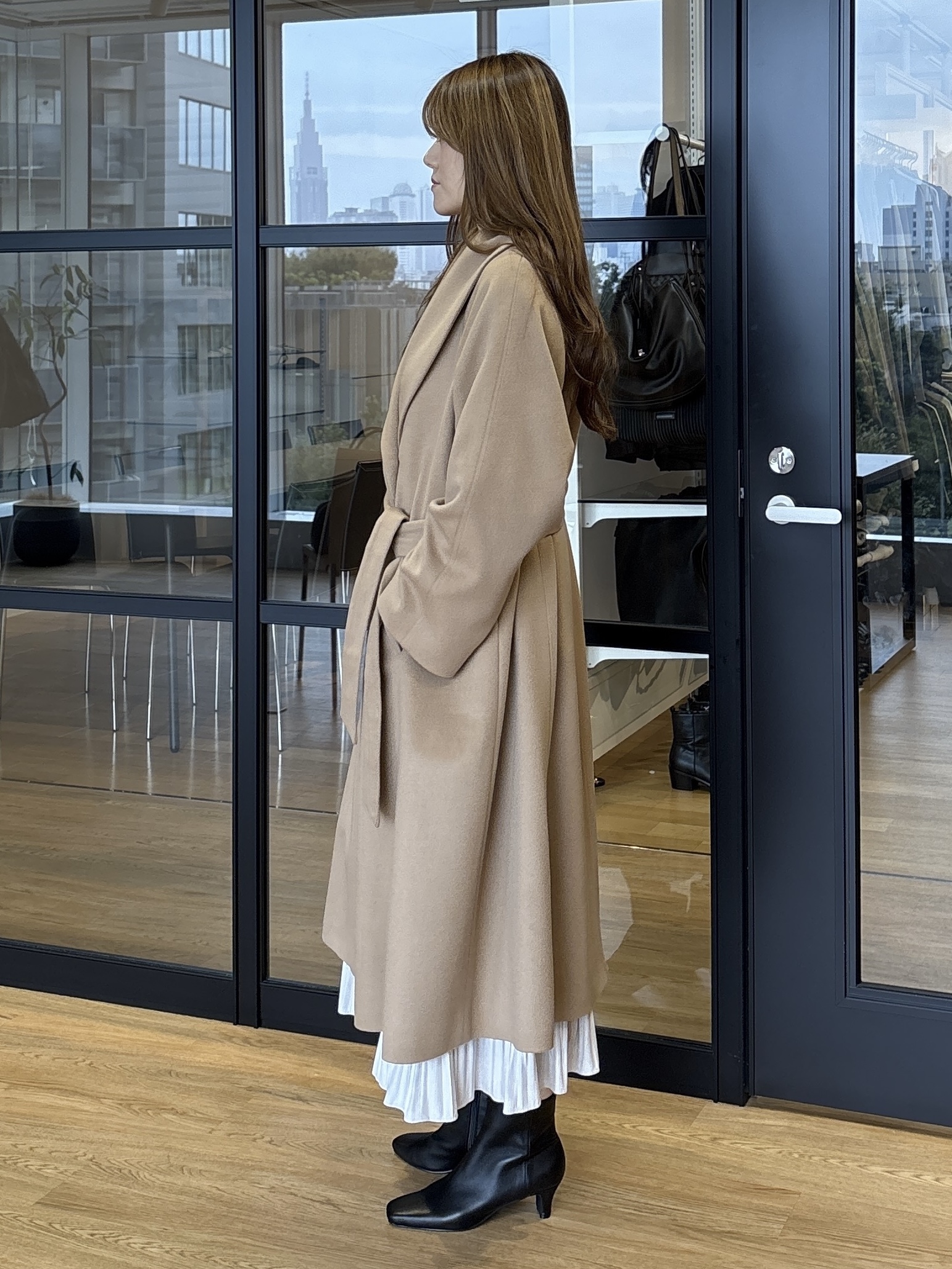 sayaさんの「UNTITLED｜ショールカラーカシミヤコート」を使ったコーディネート