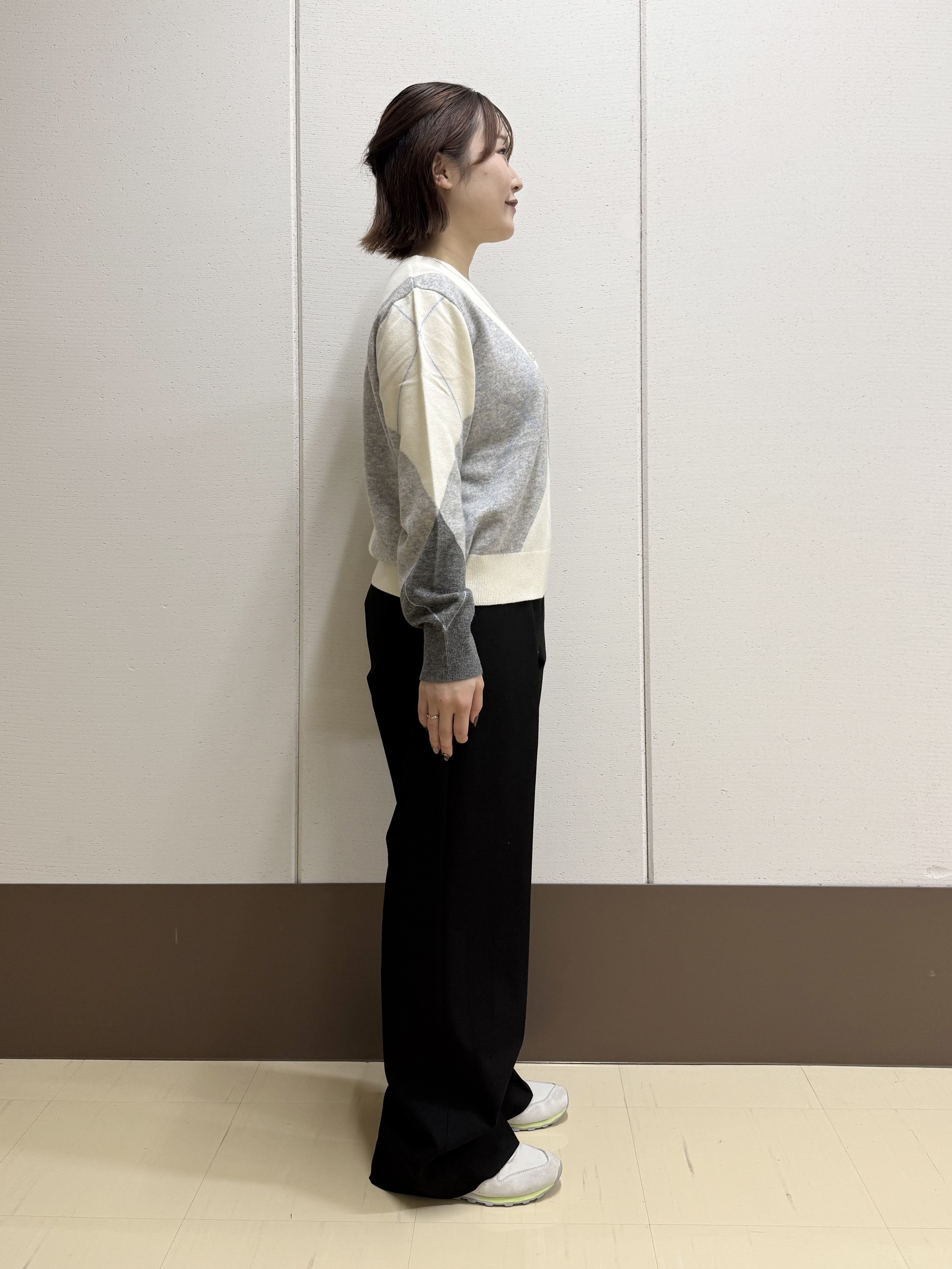 Rikoさんの「INDIVI｜【ウール混】ビッグアーガイル柄ニット」を使ったコーディネート