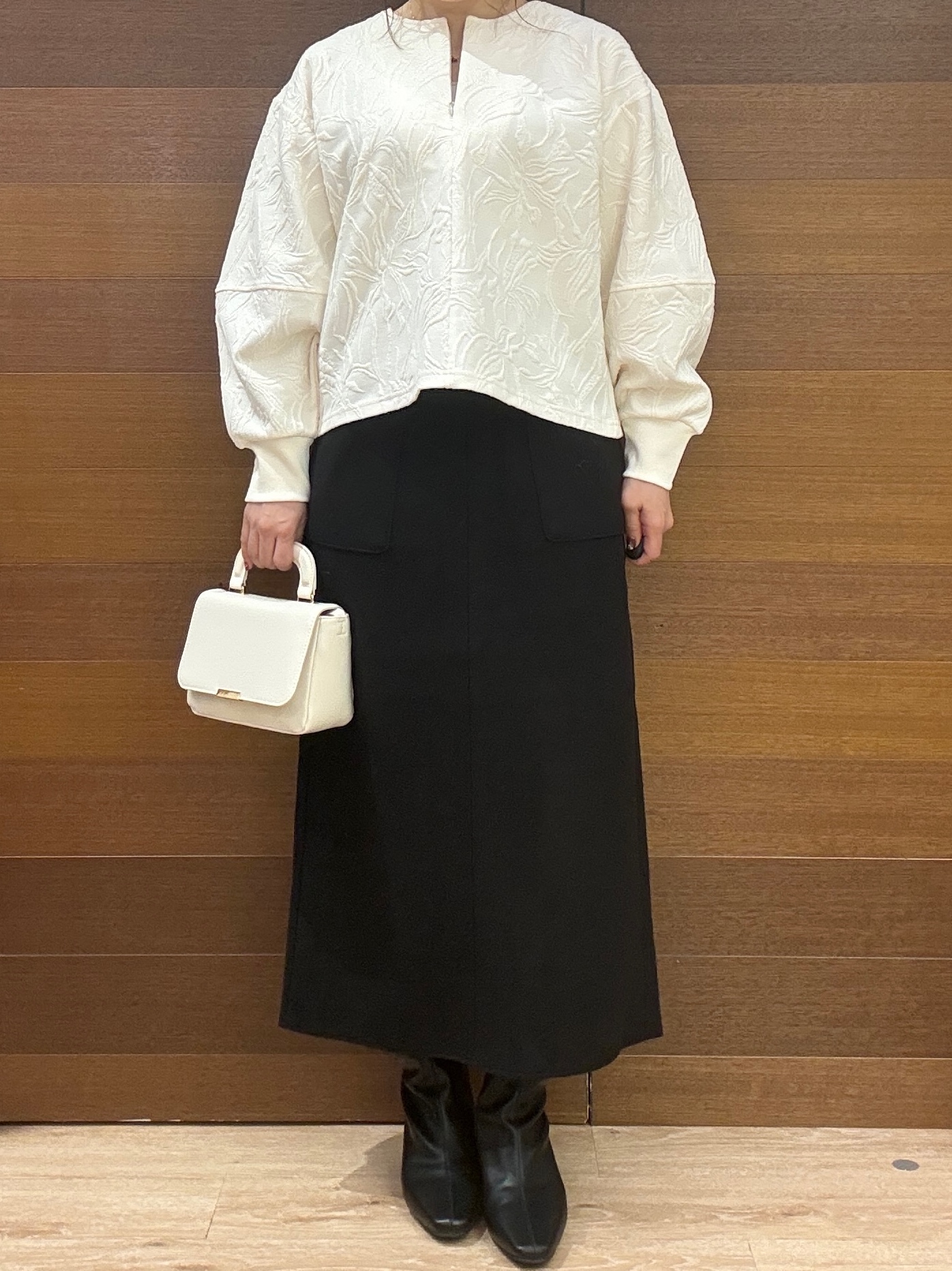 maichiさんの「OPAQUE.CLIP｜ふくれジャカードプルオーバー／セットアップ可【洗濯機OK】」を使ったコーディネート