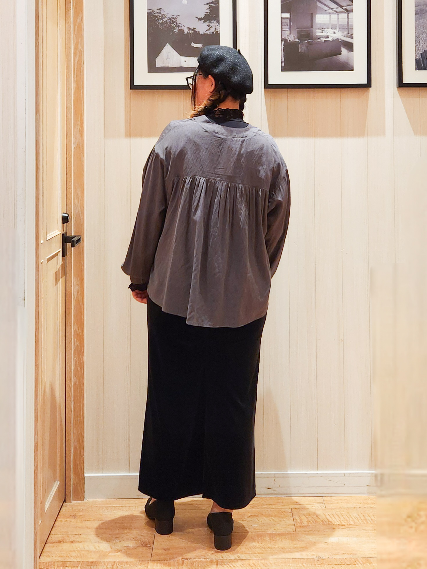 れーやんさんの「SHOO･LA･RUE｜【S-LL/洗濯機可】着痩せシルエット シャーリングシャツカーディガン」を使ったコーディネート