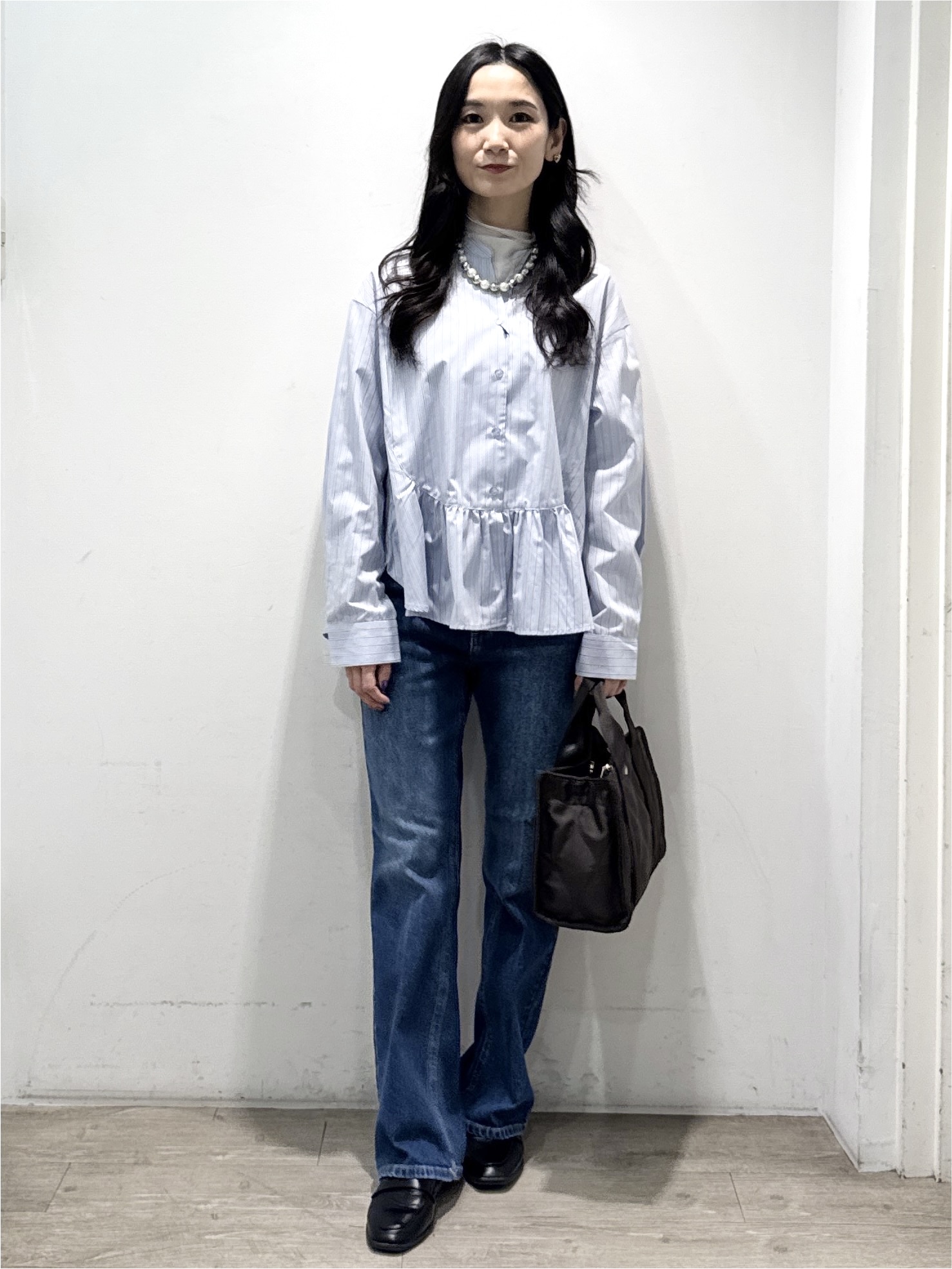 yuicciさんの「OPAQUE.CLIP｜ラウンドペプラムブラウス【洗濯機OK】」を使ったコーディネート
