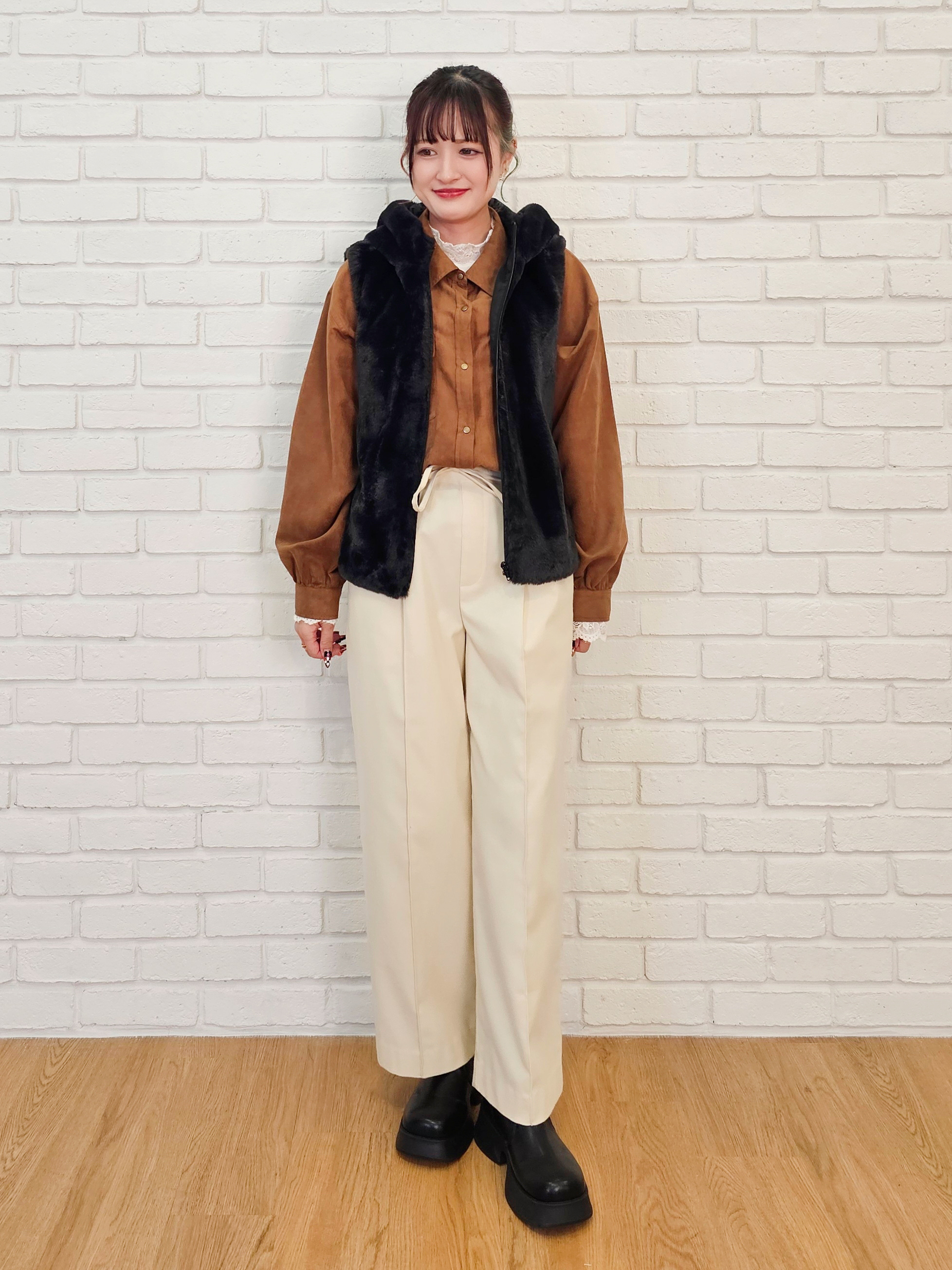 ゆゆさんの「SHOO･LA･RUE｜【洗濯機可/撥水/マルチWAY】ファーライナー付き 毎日欲張りマンパ」を使ったコーディネート