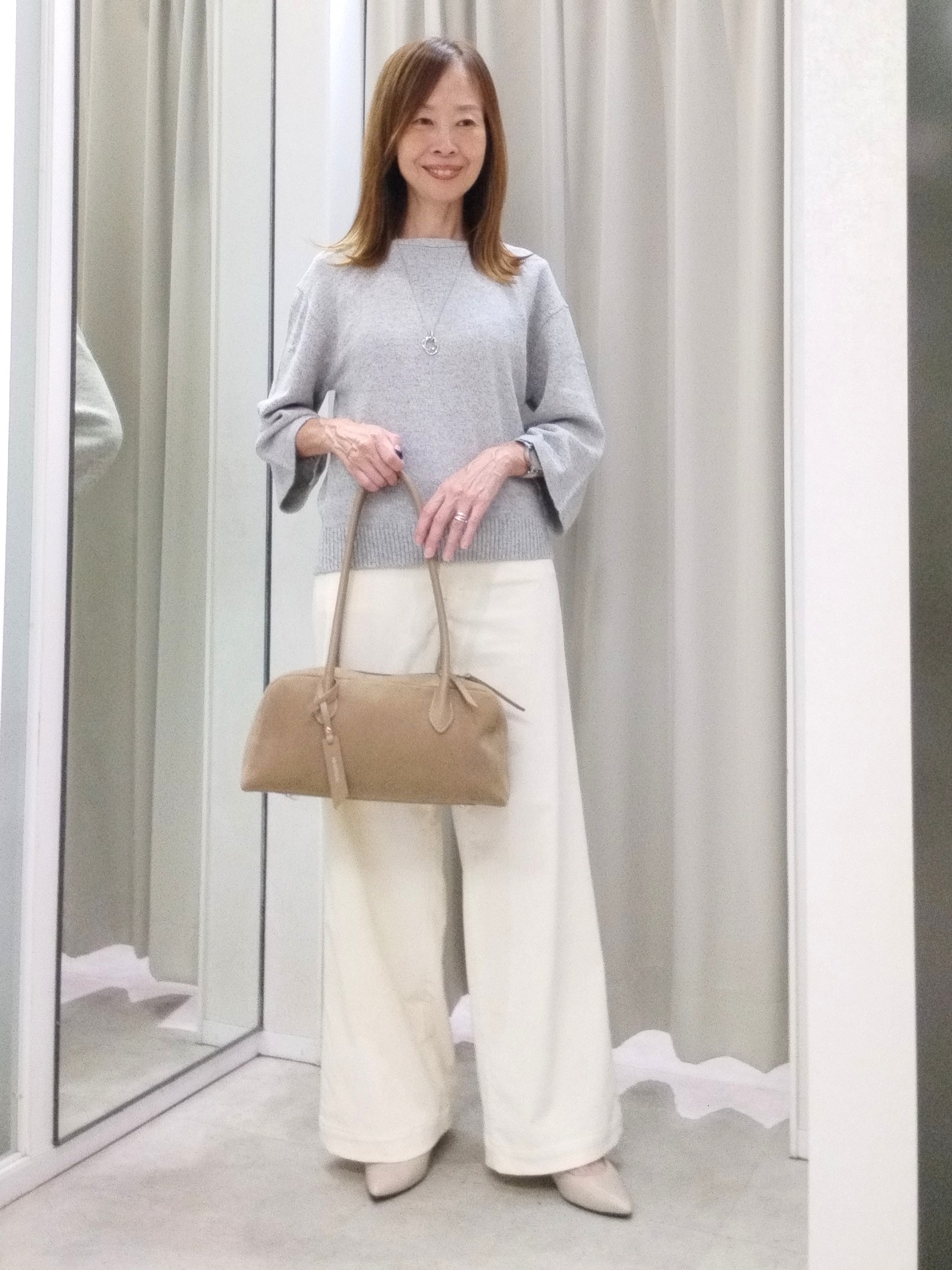 もりさんの「UNTITLED｜【店頭人気！】杢調ジップカーディガン」を使ったコーディネート