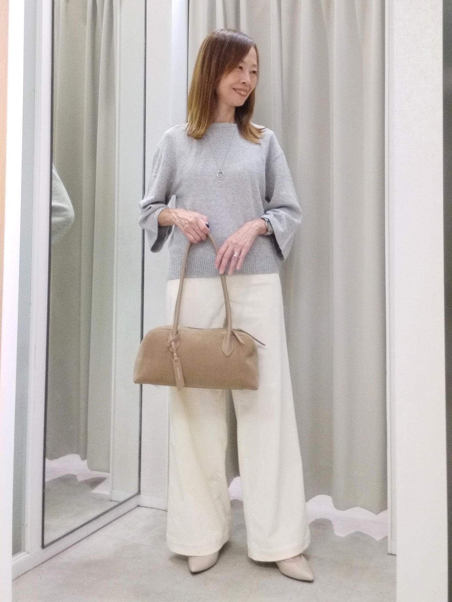 もりさんの「UNTITLED｜【店頭人気！】杢調ジップカーディガン」を使ったコーディネート