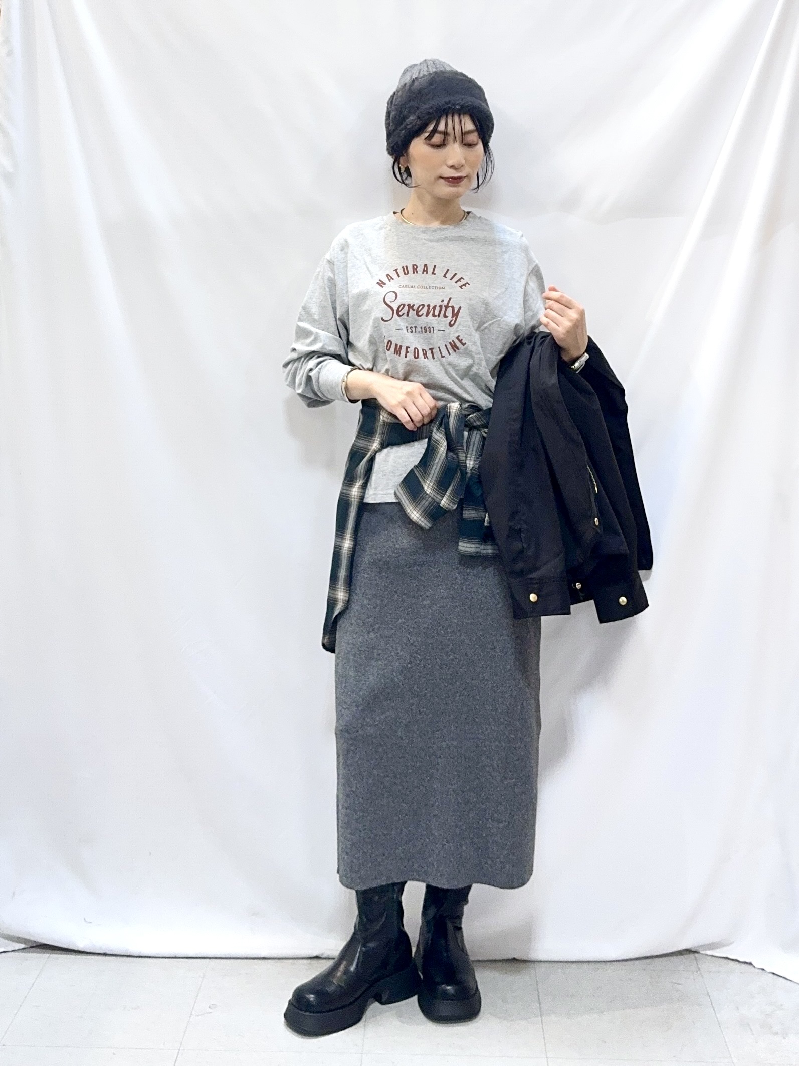 𝐇𝐢𝐫𝐨𝐦𝐢さんの「SHOO･LA･RUE｜【洗濯機可/撥水/マルチWAY】ファーライナー付き 毎日欲張りマンパ」を使ったコーディネート