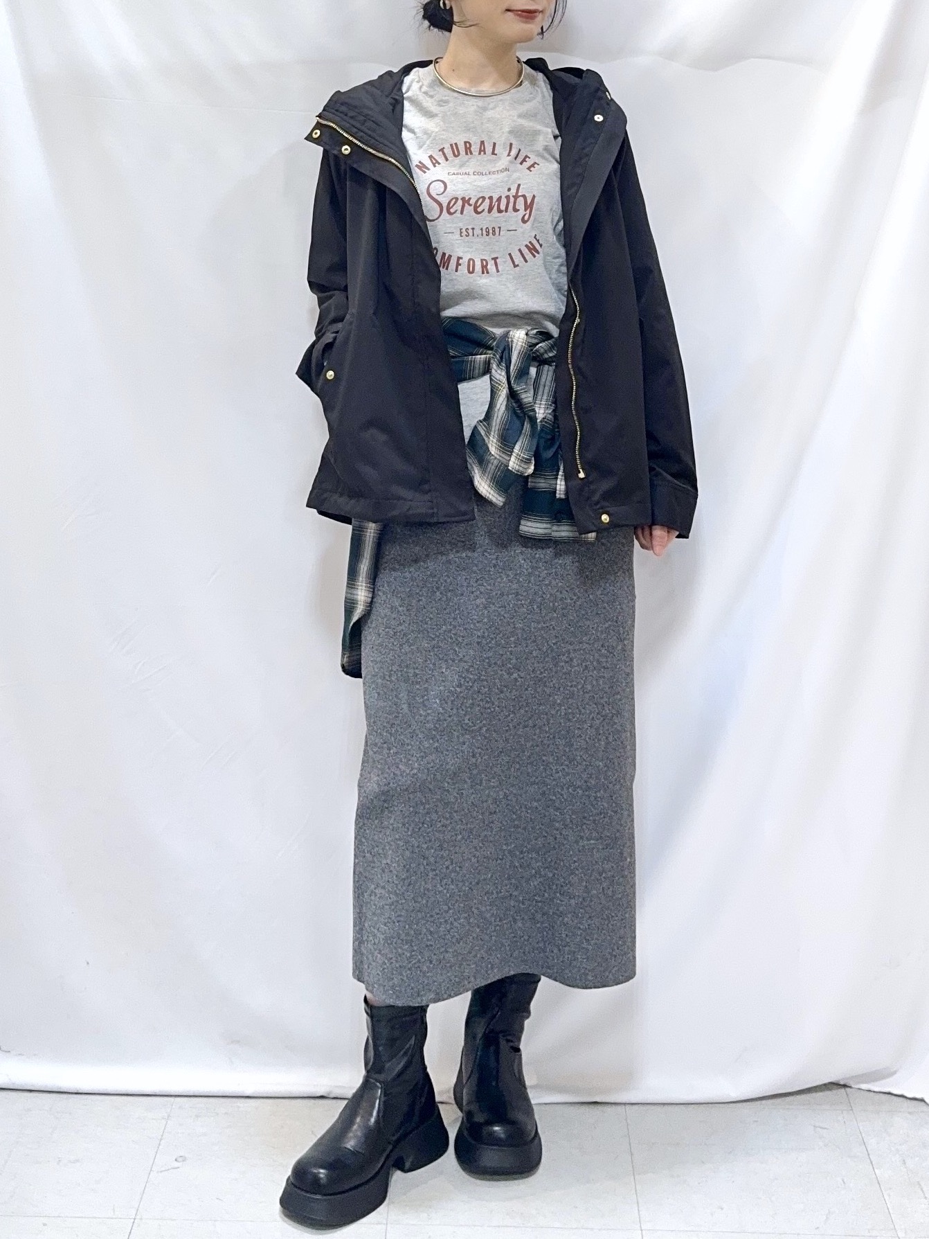 𝐇𝐢𝐫𝐨𝐦𝐢さんの「SHOO･LA･RUE｜【洗濯機可/撥水/マルチWAY】ファーライナー付き 毎日欲張りマンパ」を使ったコーディネート