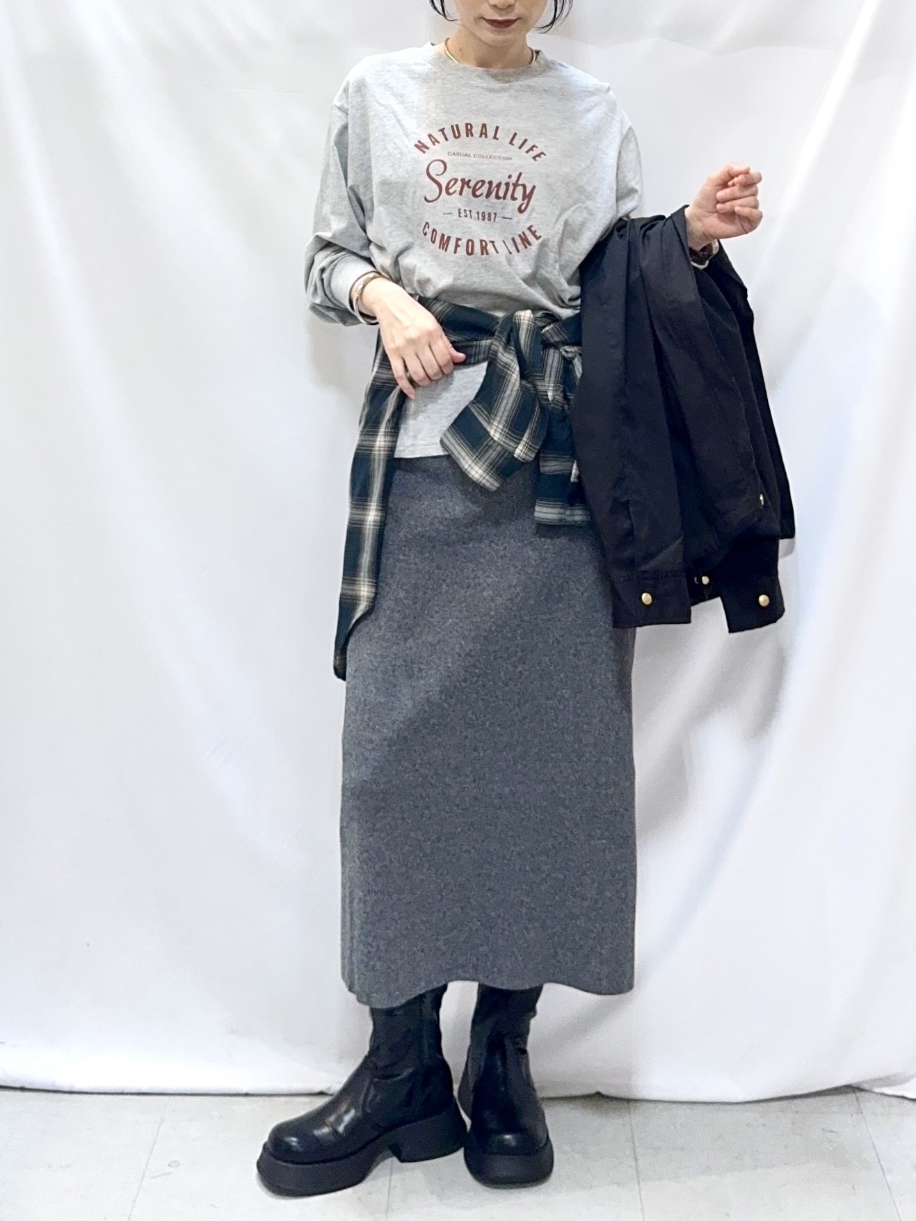 𝐇𝐢𝐫𝐨𝐦𝐢さんの「SHOO･LA･RUE｜【洗濯機可/撥水/マルチWAY】ファーライナー付き 毎日欲張りマンパ」を使ったコーディネート
