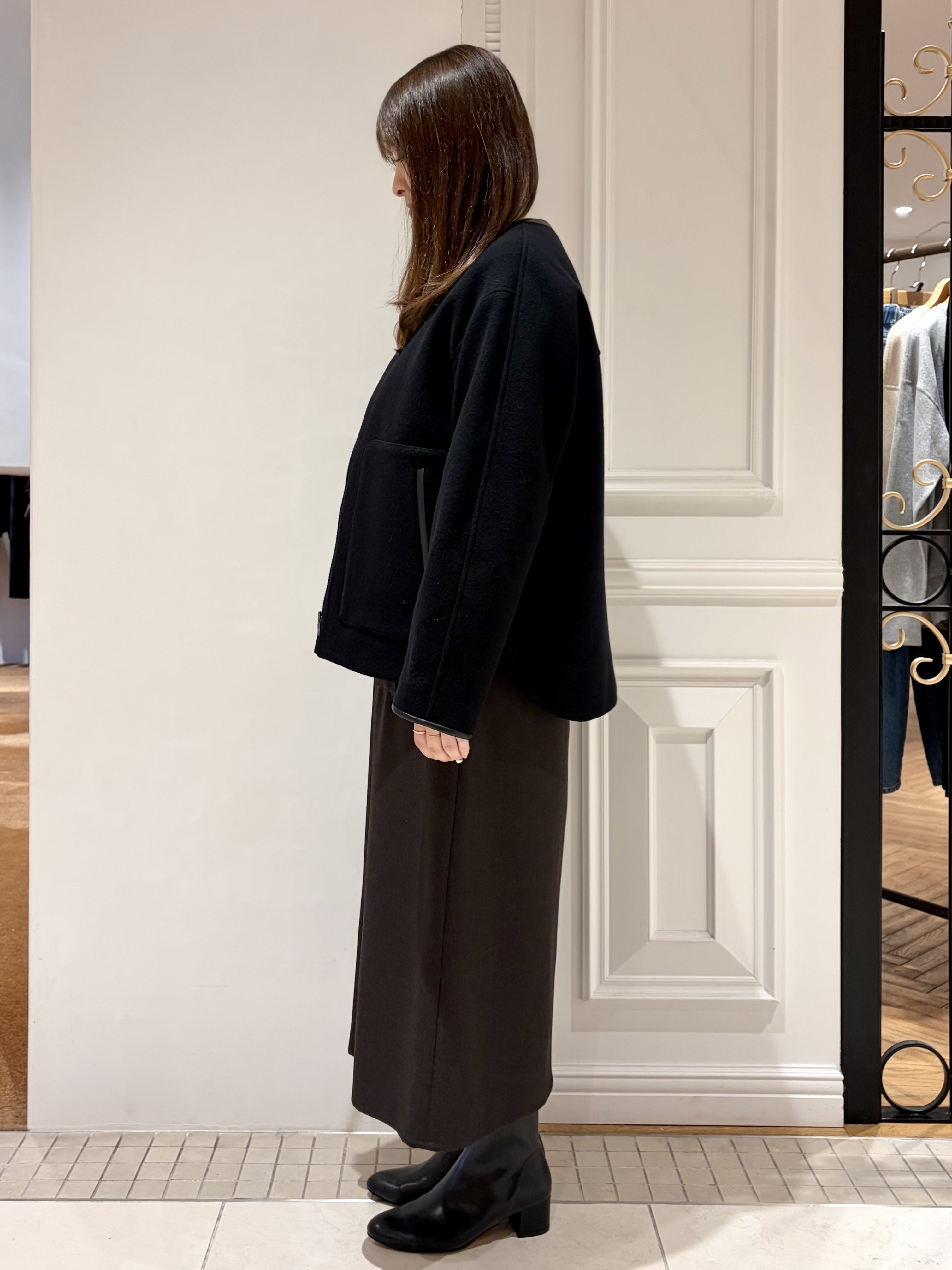 minowaさんの「DRESSTERIOR｜Super140's レザー調パイピングジャケット」を使ったコーディネート