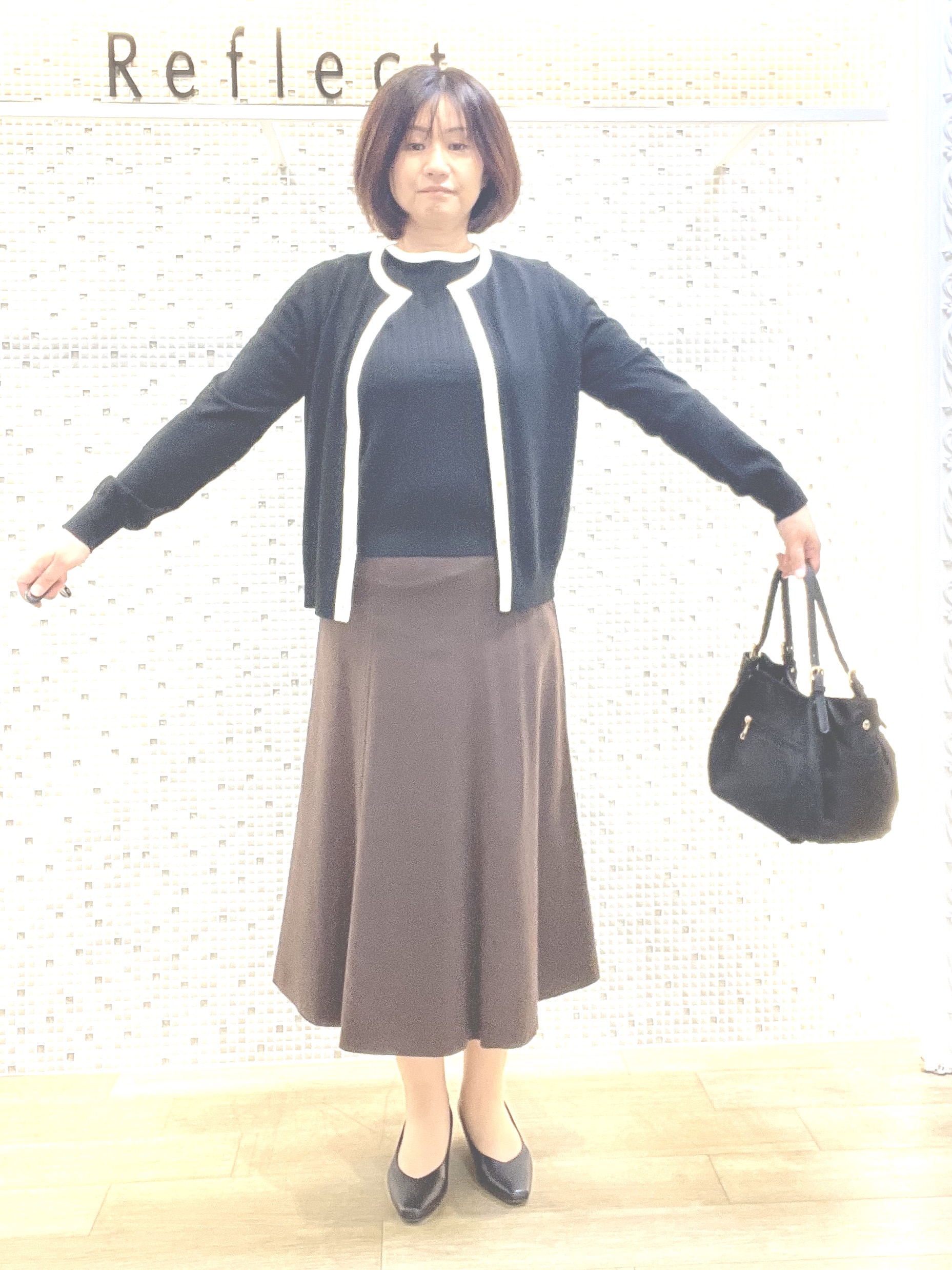 KAOさんの「Reflect｜【手洗い／アンサンブル可】フェミニンカーディガン」を使ったコーディネート