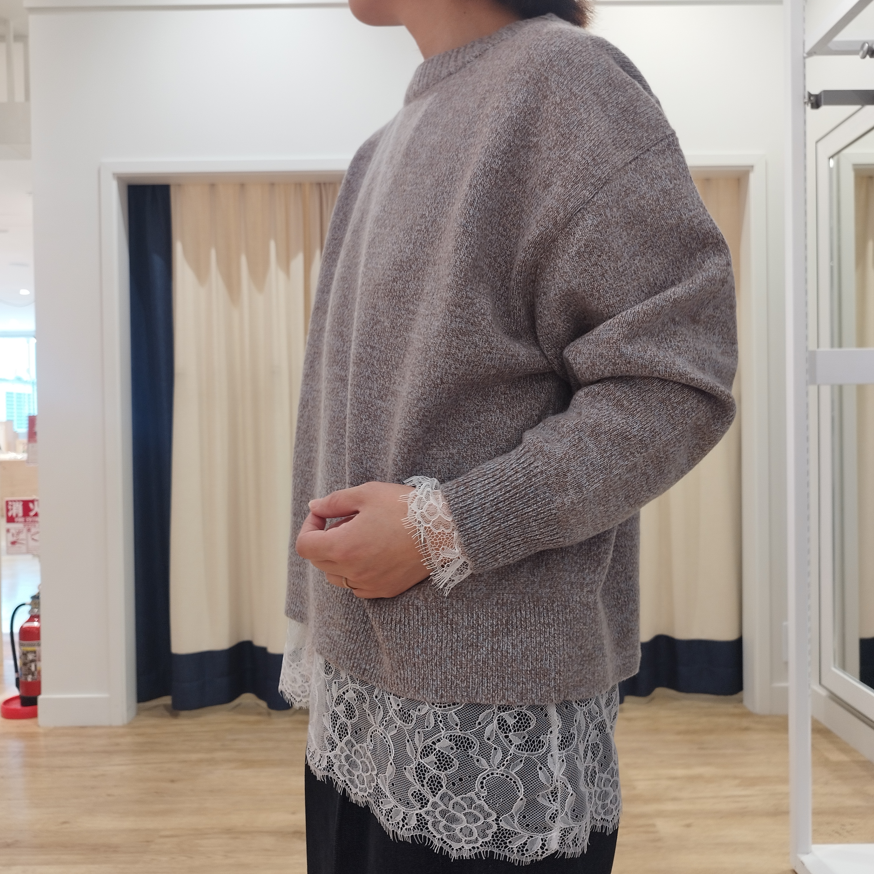 HIROさんの「Dessin｜【洗える/秋ニット】杢調メランジ ウール混ニット」を使ったコーディネート