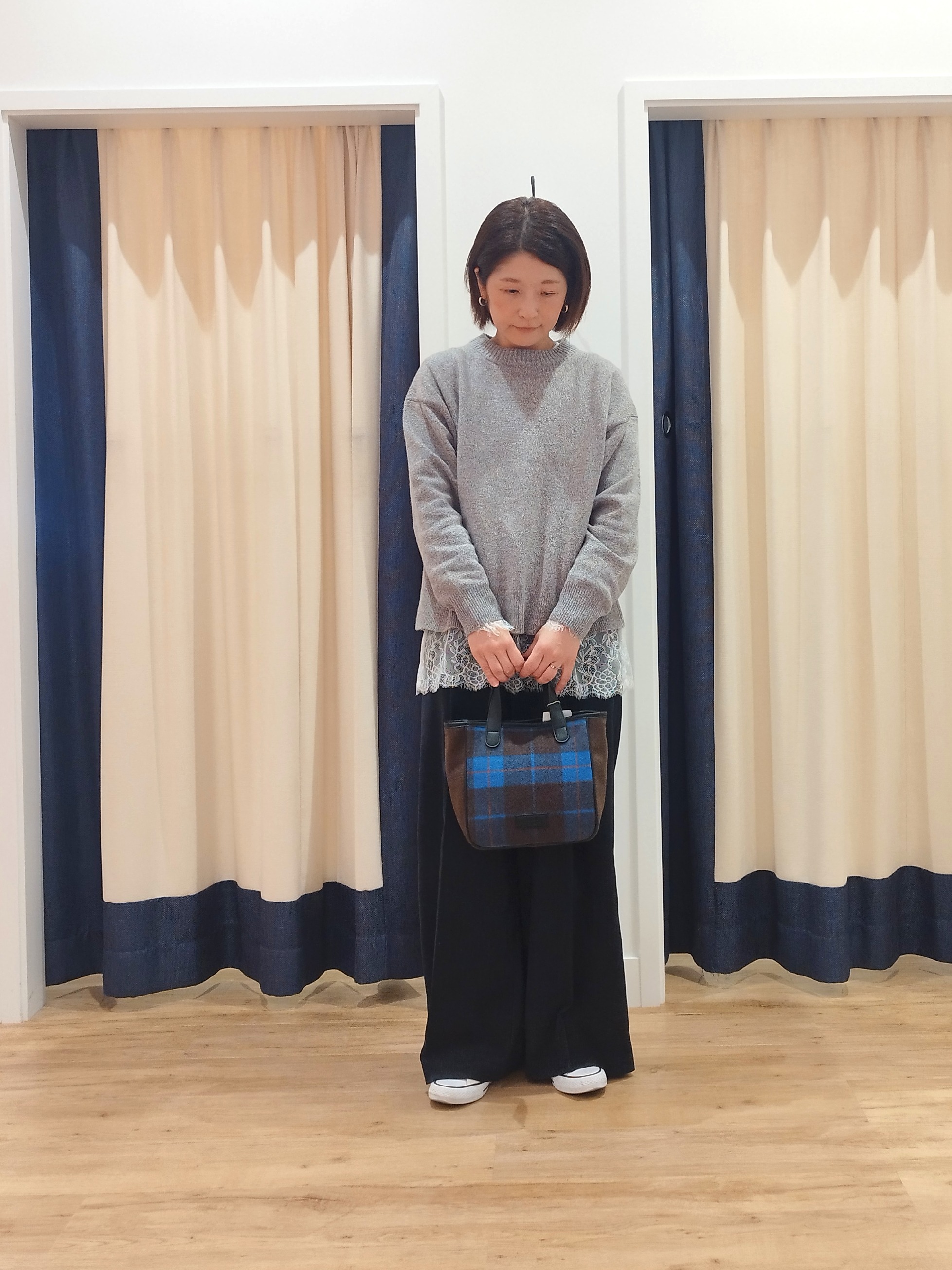 HIROさんの「Dessin｜【洗える/秋ニット】杢調メランジ ウール混ニット」を使ったコーディネート
