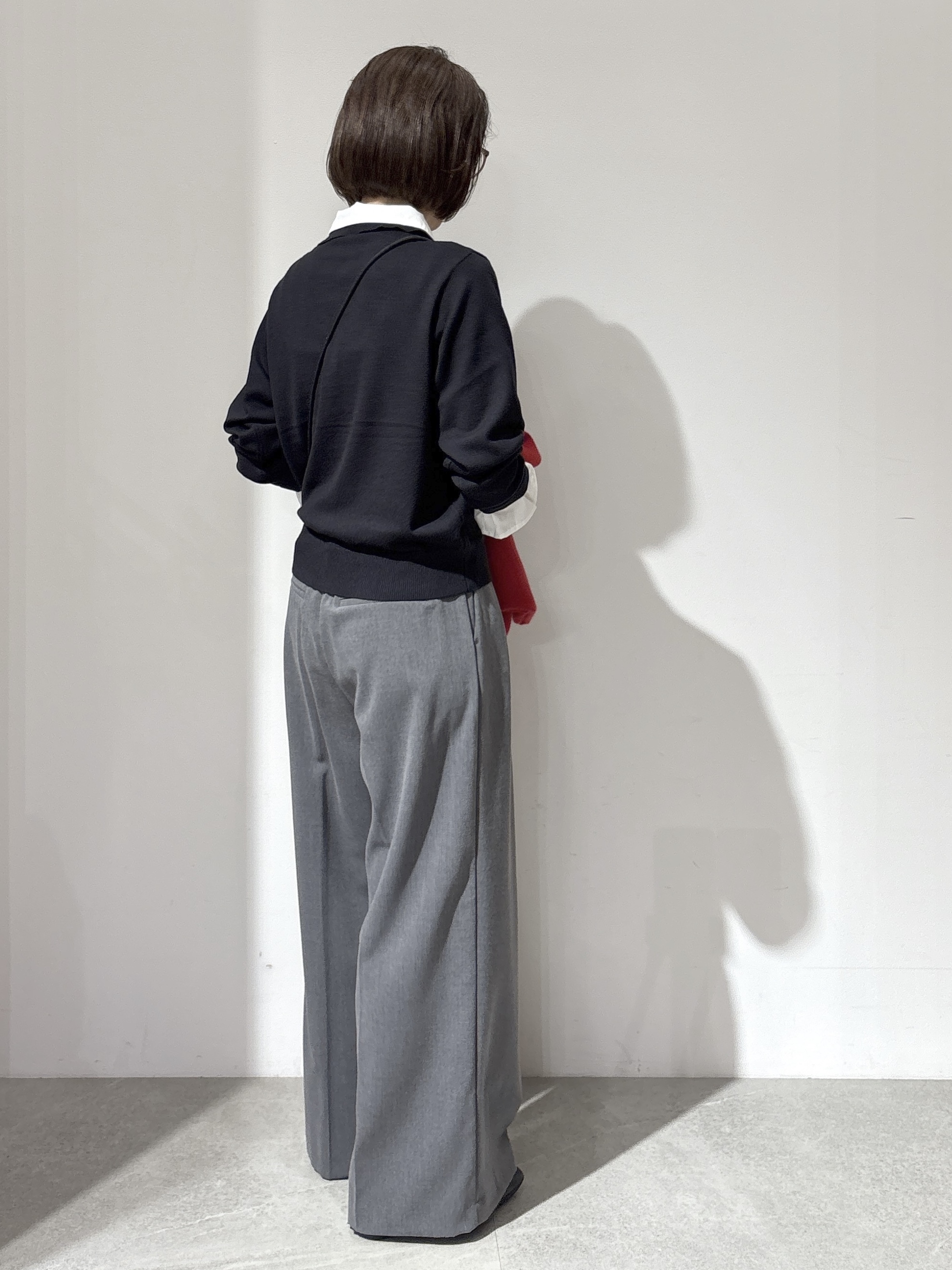 NAKAさんの「OPAQUE.CLIP｜シャツレイヤード風ポロニット【洗濯機OK】」を使ったコーディネート