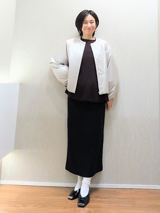 ミズタさんの「UNTITLED｜【軽アウター/中綿/秋冬コート】ショートブルゾン」を使ったコーディネート