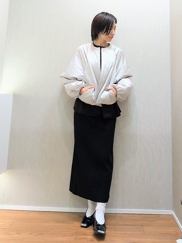 ミズタさんの「UNTITLED｜【軽アウター/中綿/秋冬コート】ショートブルゾン」を使ったコーディネート