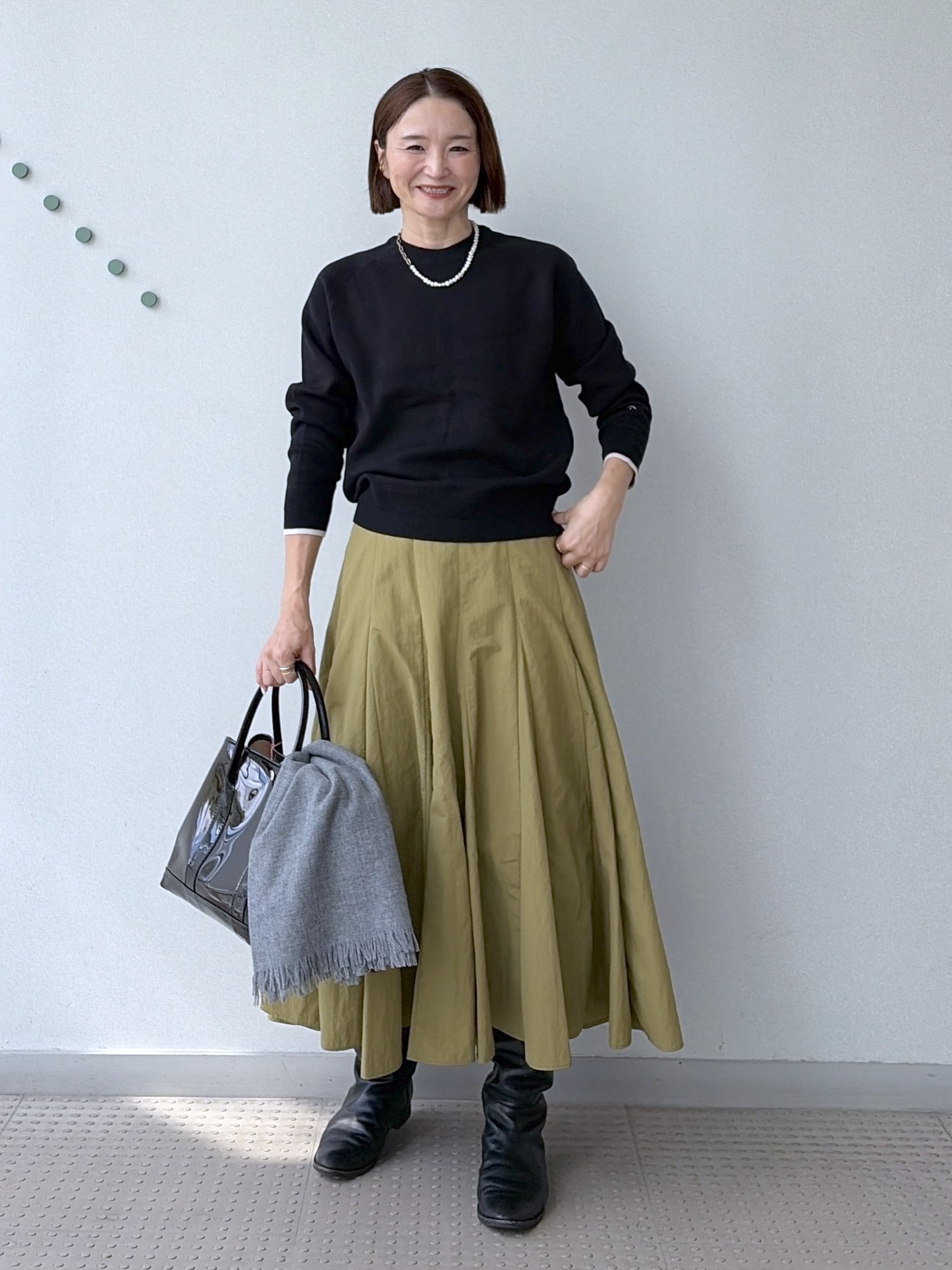 yoshikadoさんの「DRESSTERIOR｜【STORY11月号掲載/マシンウォッシャブル】コットンカシミヤニット」を使ったコーディネート