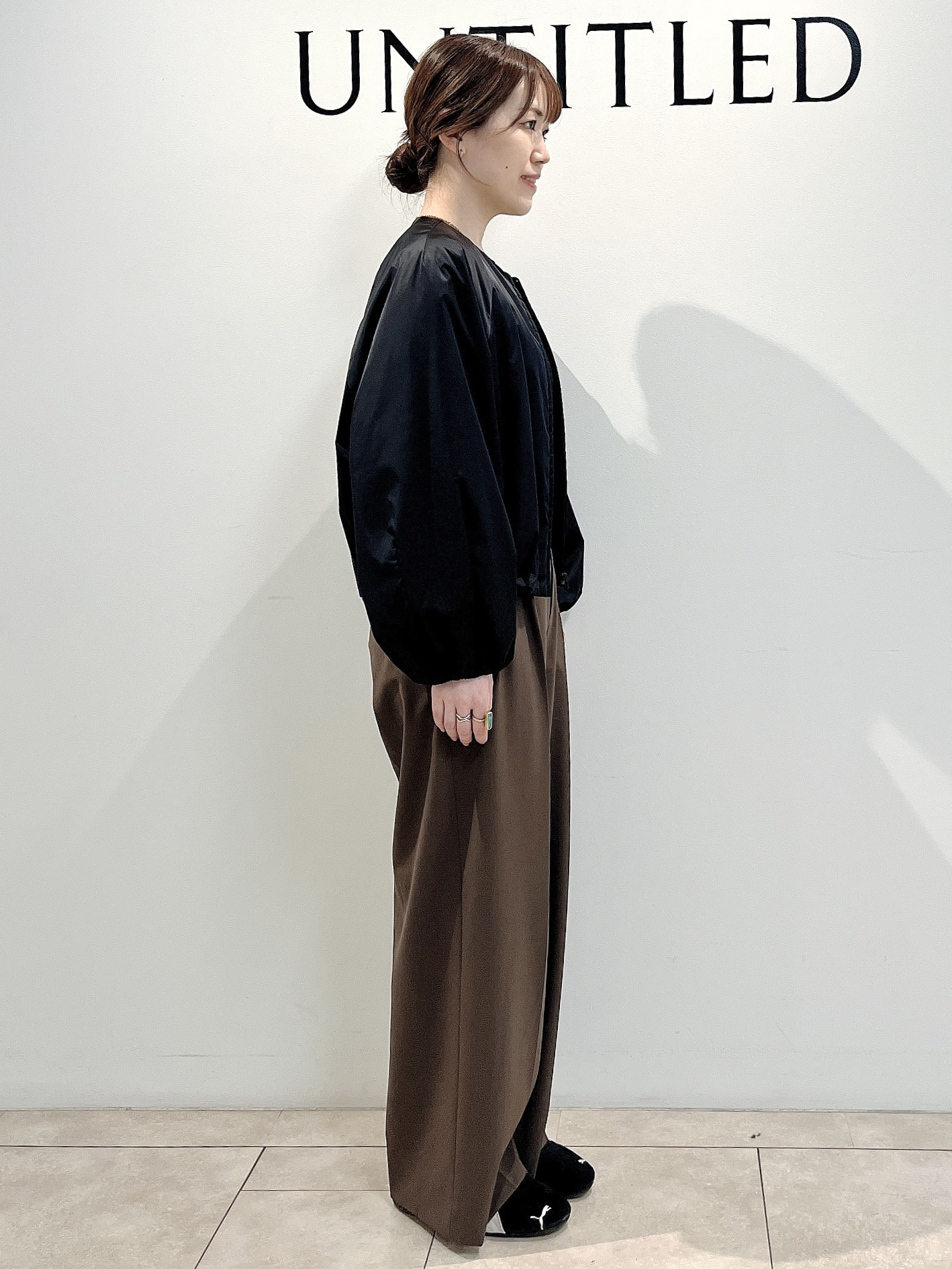 hayaさんの「UNTITLED｜【軽アウター/中綿/秋冬コート】ショートブルゾン」を使ったコーディネート
