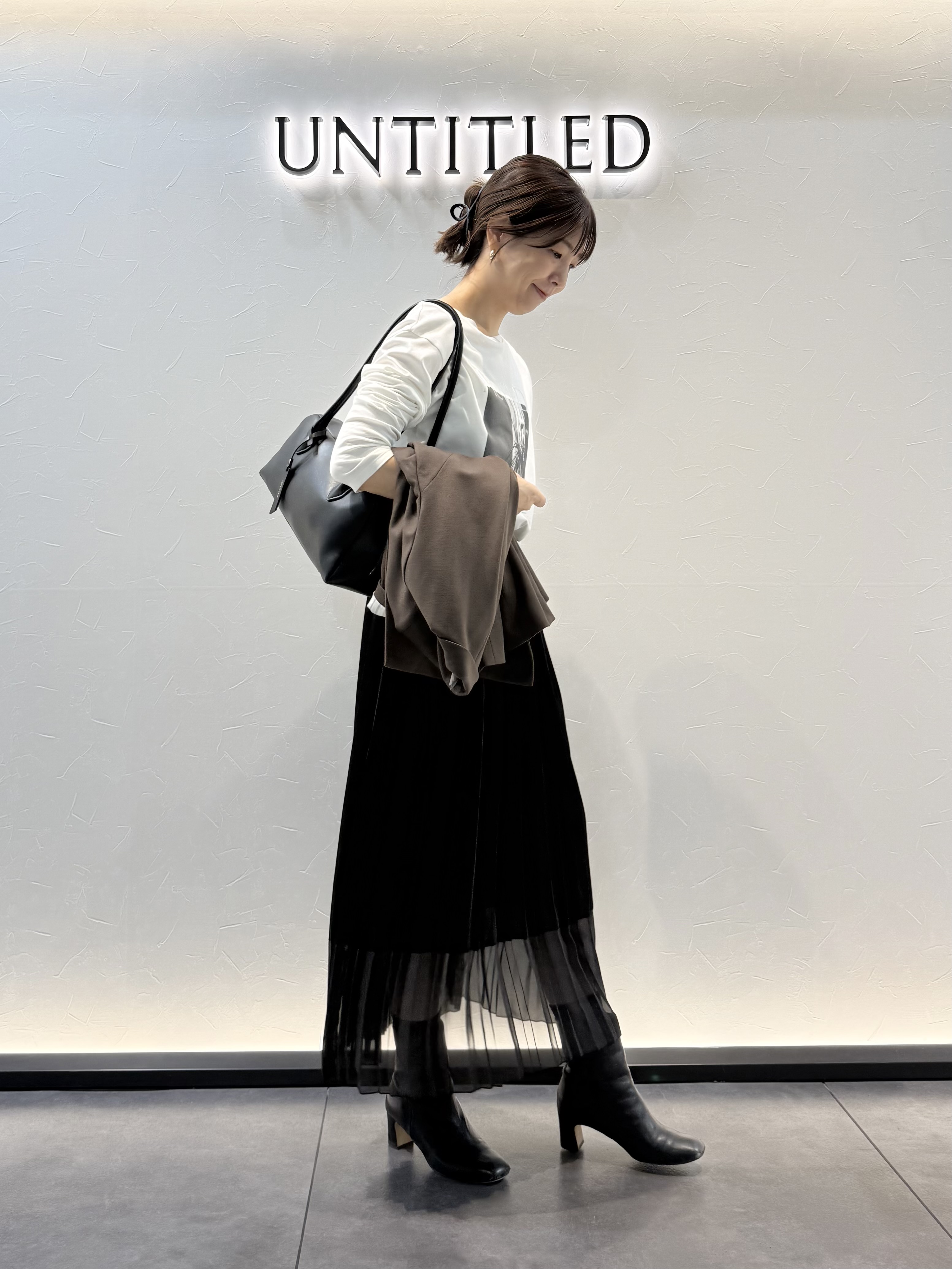 かなえさんの「UNTITLED｜【セットアップ可/ライトアウター/仕事着スーツ】ウールダブルジャケット」を使ったコーディネート