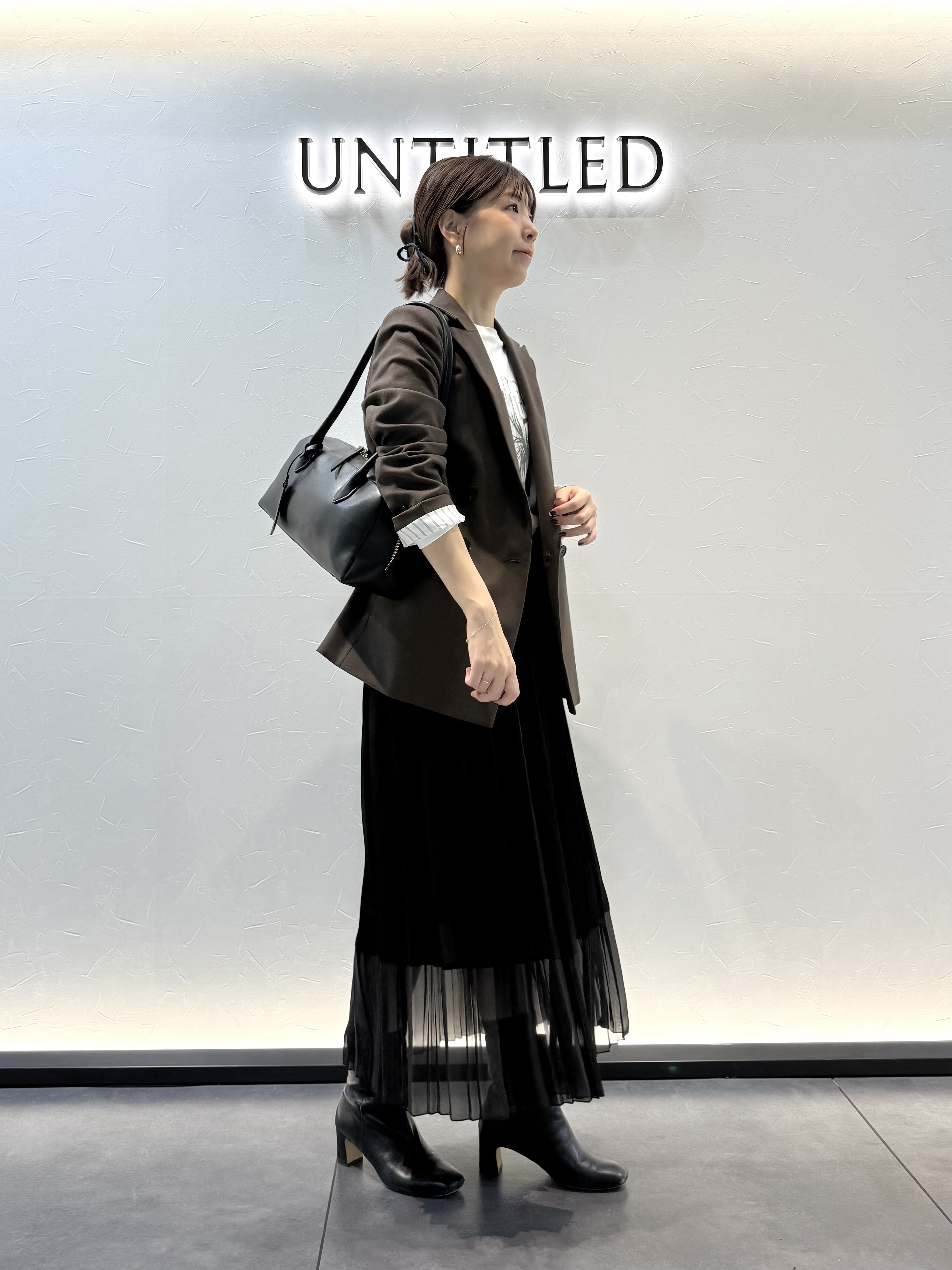 かなえさんの「UNTITLED｜【セットアップ可/ライトアウター/仕事着スーツ】ウールダブルジャケット」を使ったコーディネート