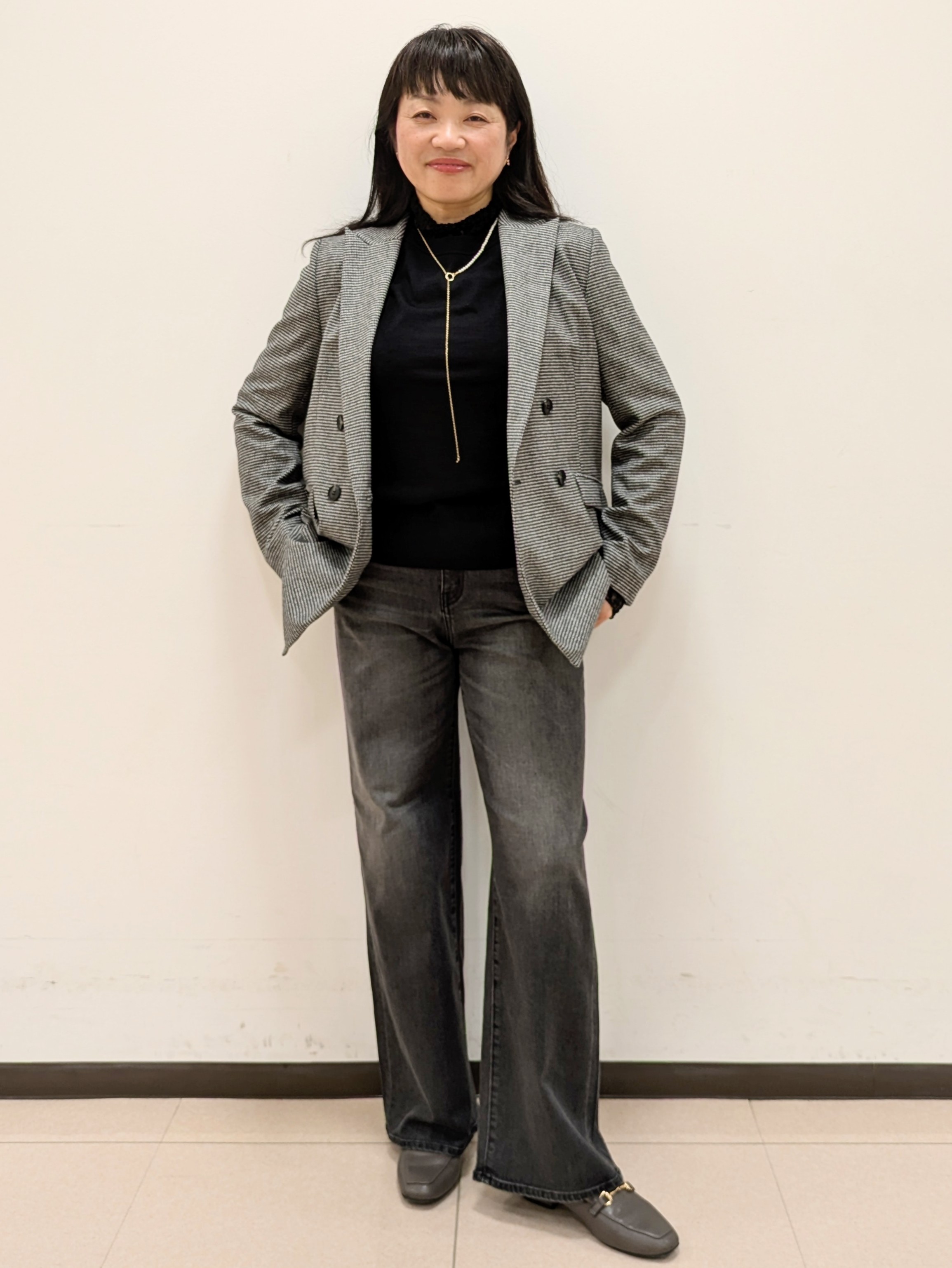 ともさんの「UNTITLED｜【セットアップ可/通勤にも】ウールダブルジャケット」を使ったコーディネート