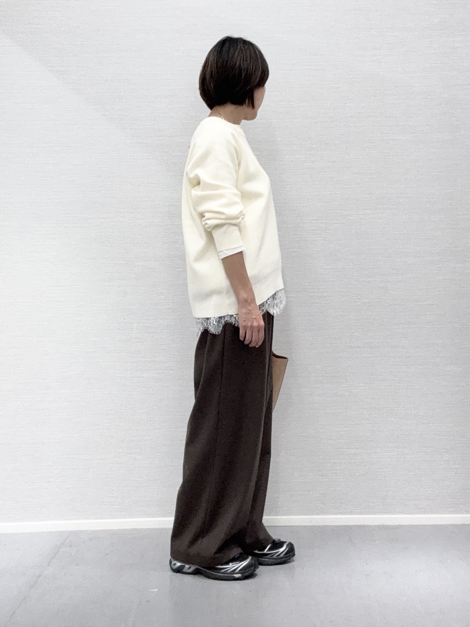 Yukoさんの「UNTITLED｜【きれいめカジュアル】スウェットライクニットプルオーバー」を使ったコーディネート