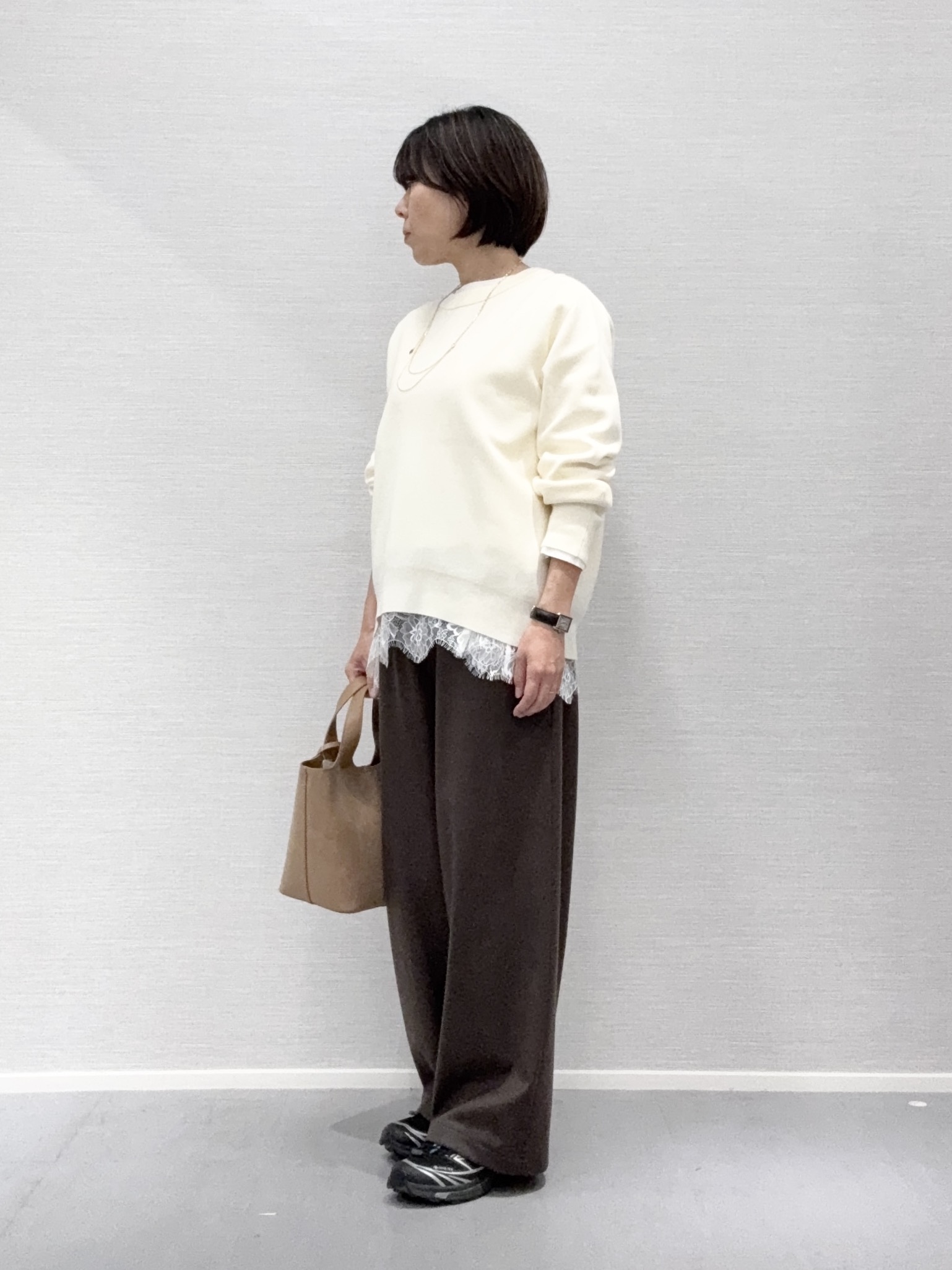 Yukoさんの「UNTITLED｜【きれいめカジュアル】スウェットライクニットプルオーバー」を使ったコーディネート