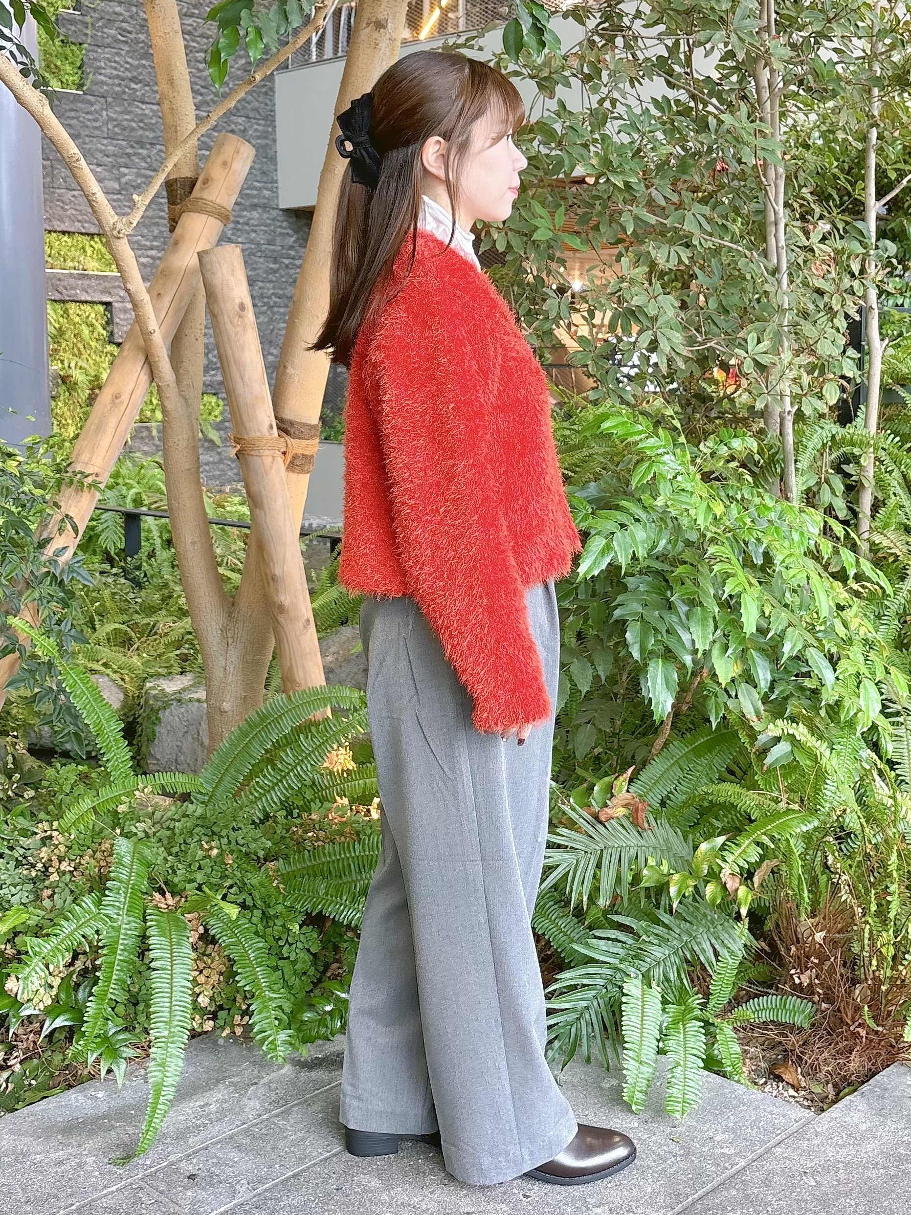 ayumiさんの「OPAQUE.CLIP｜シャギーショートカーディガン【洗濯機OK】」を使ったコーディネート