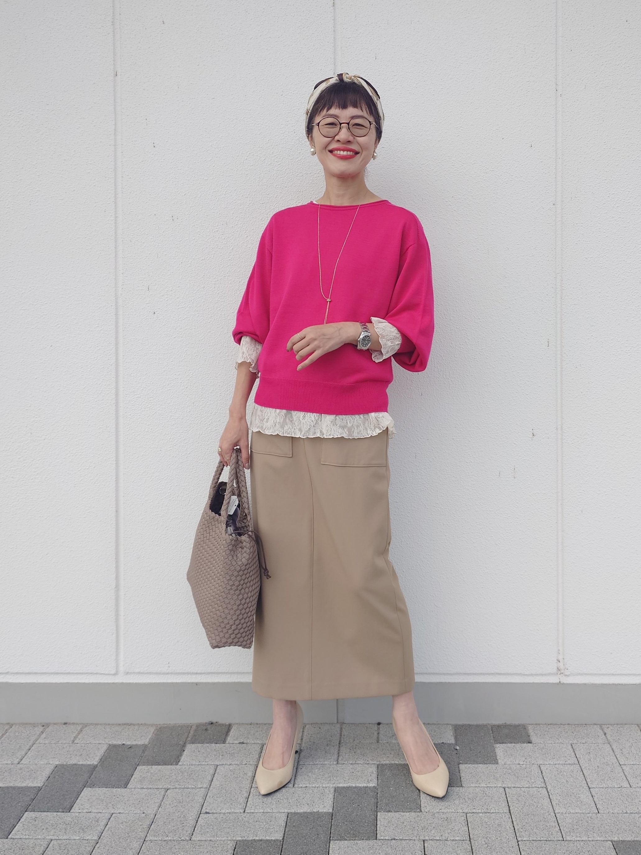 MUTSUKOさんの「UNTITLED｜【店頭人気！/8色展開】ボリュームスリーブニットプルオーバー」を使ったコーディネート