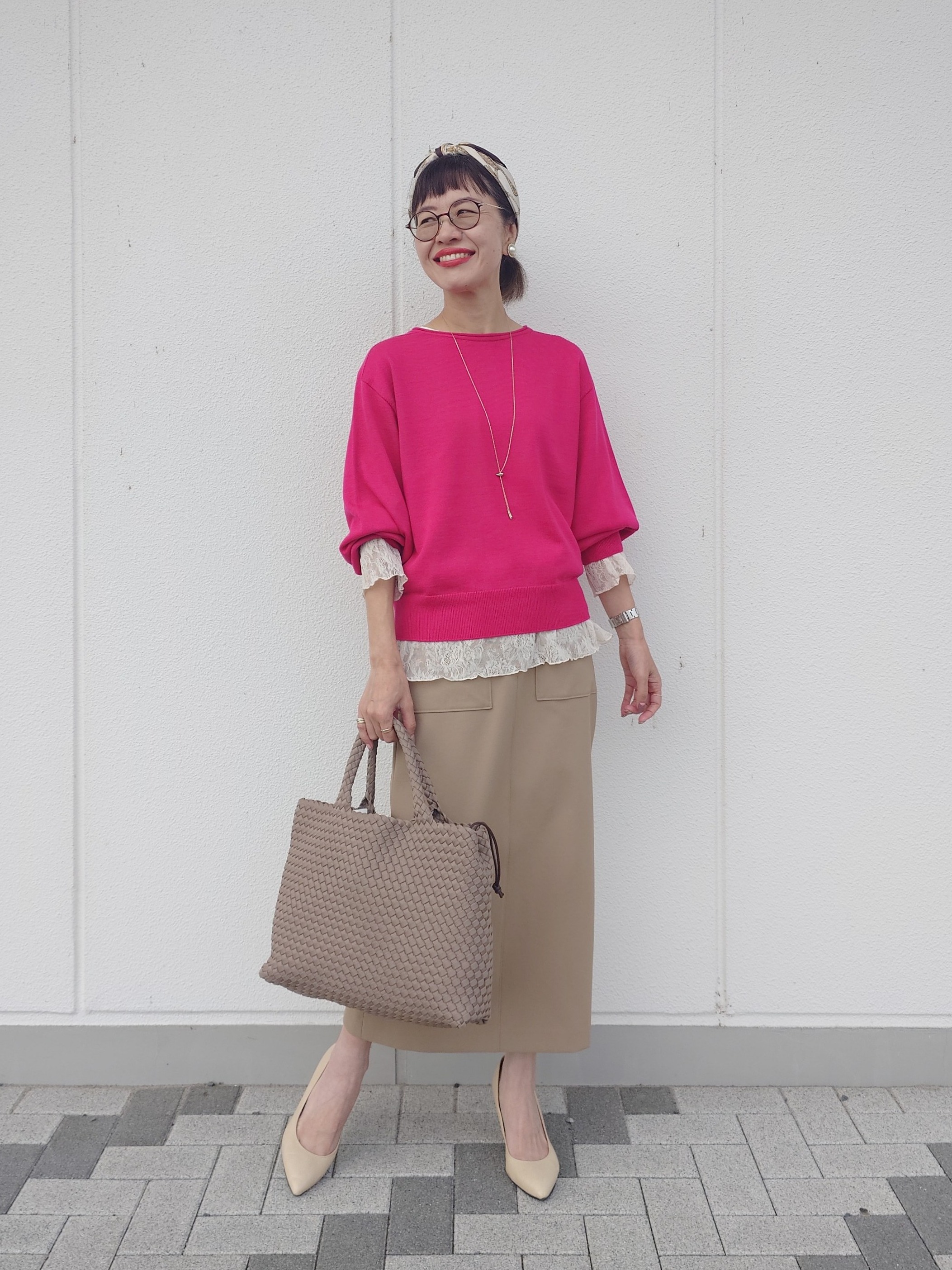 MUTSUKOさんの「UNTITLED｜【店頭人気！/8色展開】ボリュームスリーブニットプルオーバー」を使ったコーディネート