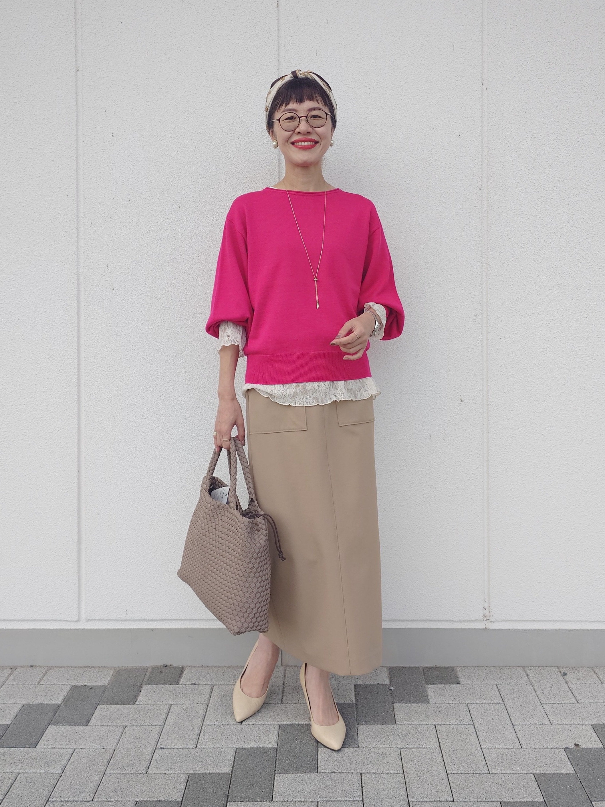 MUTSUKOさんの「UNTITLED｜【店頭人気！/8色展開】ボリュームスリーブニットプルオーバー」を使ったコーディネート