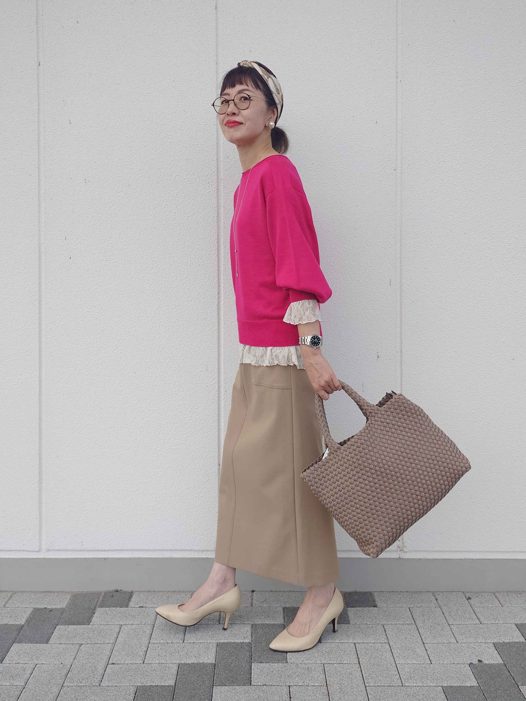 MUTSUKOさんの「UNTITLED｜【店頭人気！/8色展開】ボリュームスリーブニットプルオーバー」を使ったコーディネート