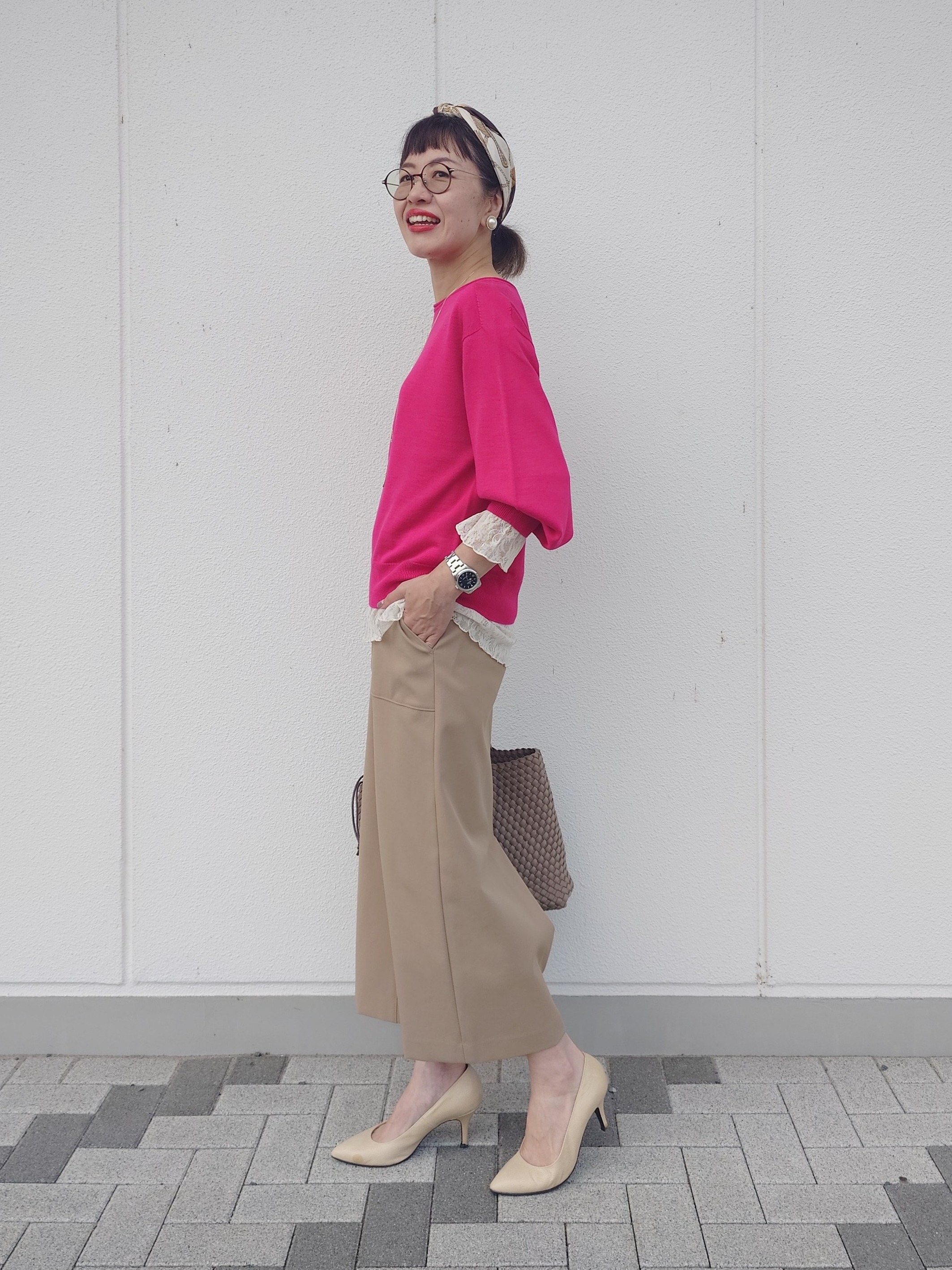 MUTSUKOさんの「UNTITLED｜【店頭人気！/8色展開】ボリュームスリーブニットプルオーバー」を使ったコーディネート