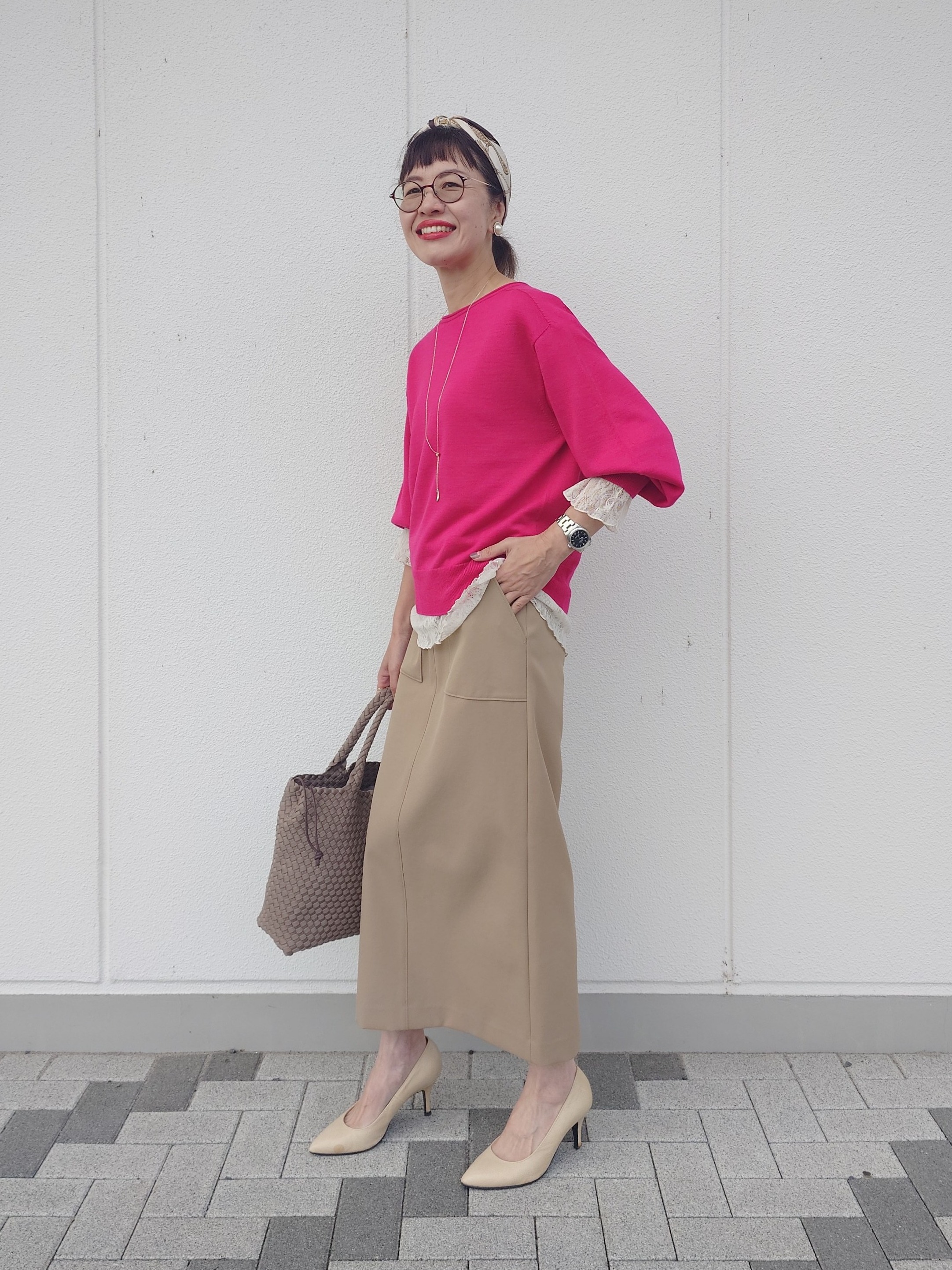 MUTSUKOさんの「UNTITLED｜【店頭人気！/8色展開】ボリュームスリーブニットプルオーバー」を使ったコーディネート