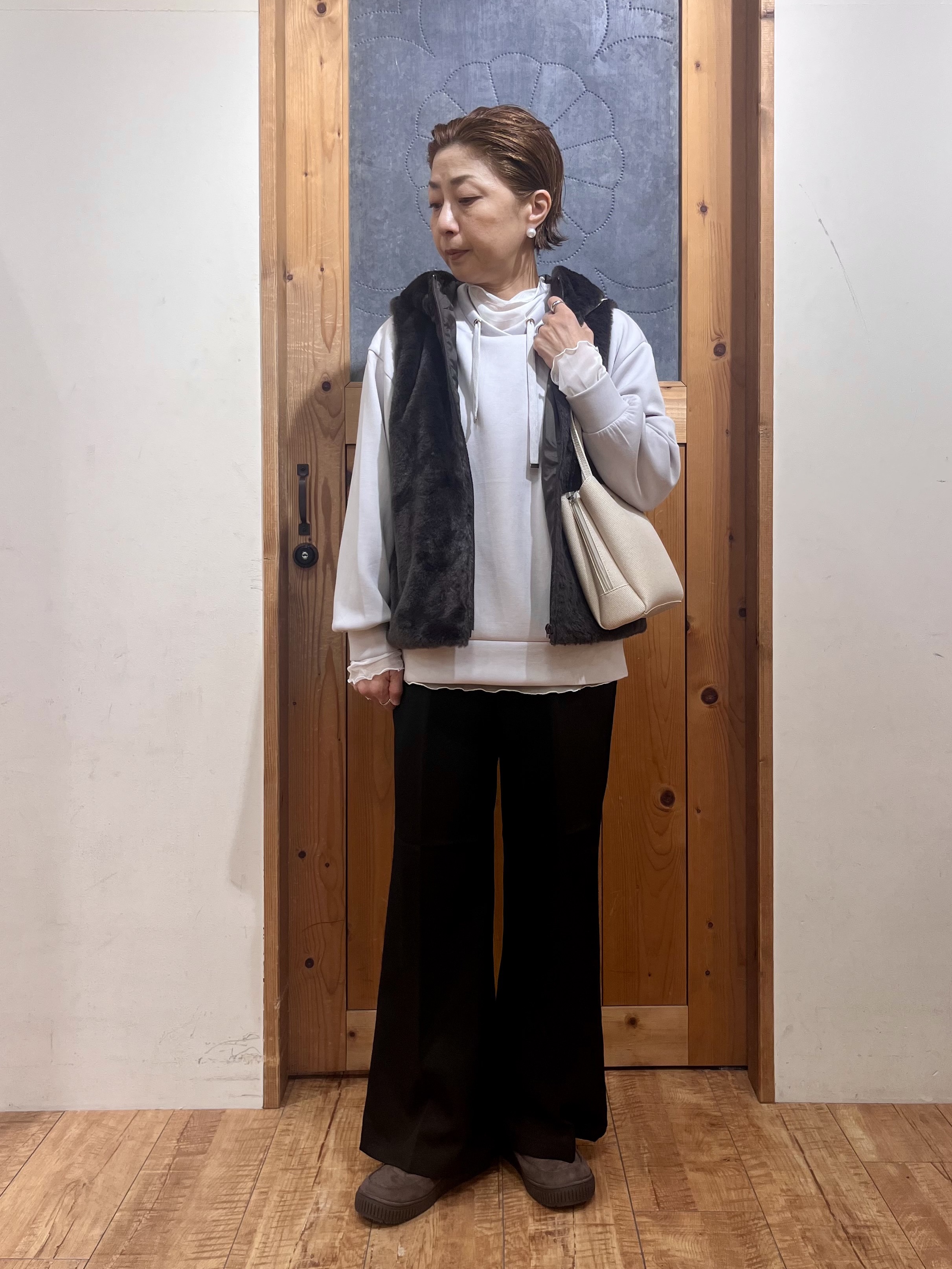 ゆみさんの「SHOO･LA･RUE｜【洗濯機可/撥水/マルチWAY】ファーライナー付き 毎日欲張りマンパ」を使ったコーディネート
