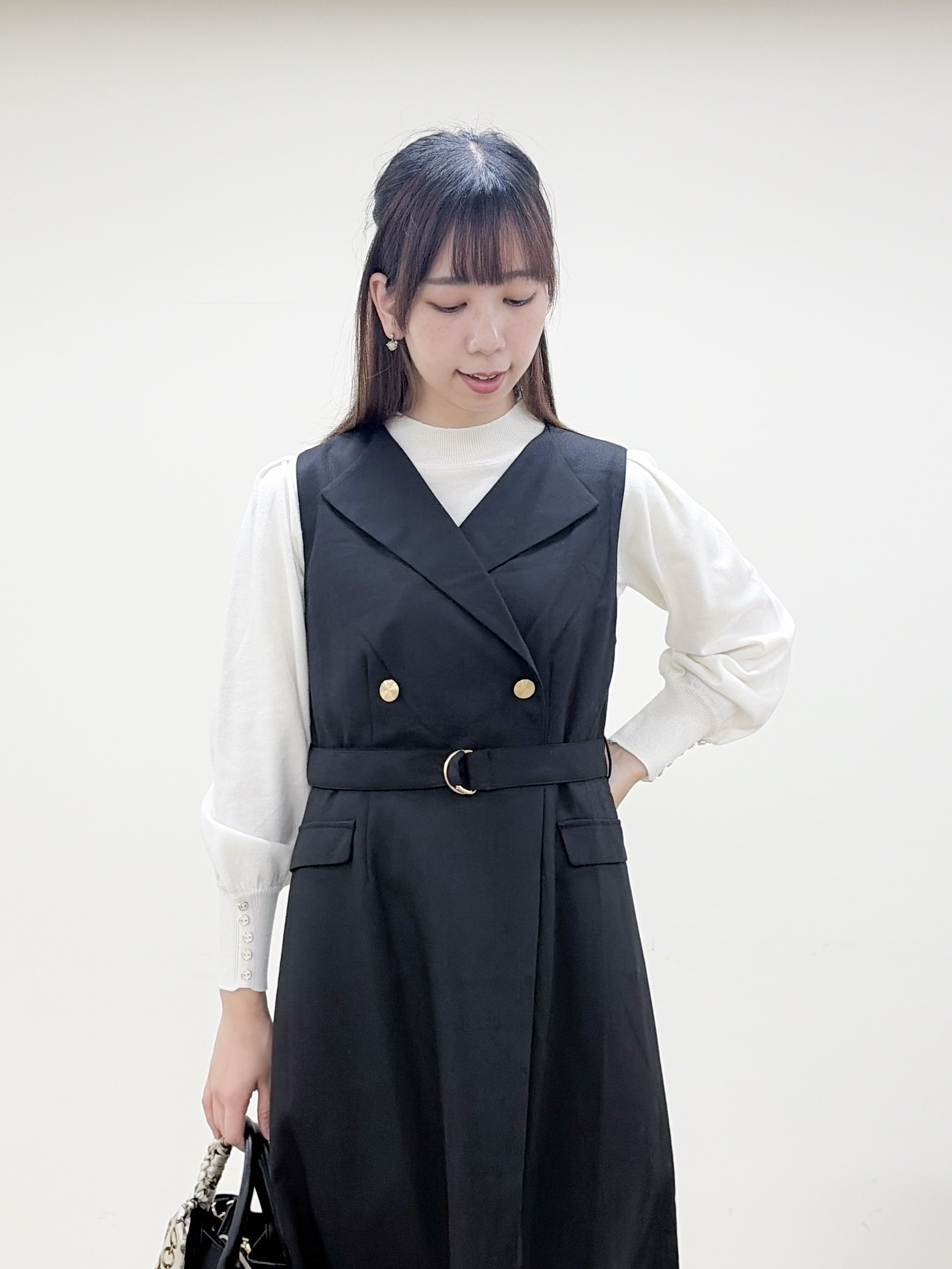 yurinaさんの「index｜カシミヤタッチハイネックニット【洗濯機OK／抗ピリング】」を使ったコーディネート